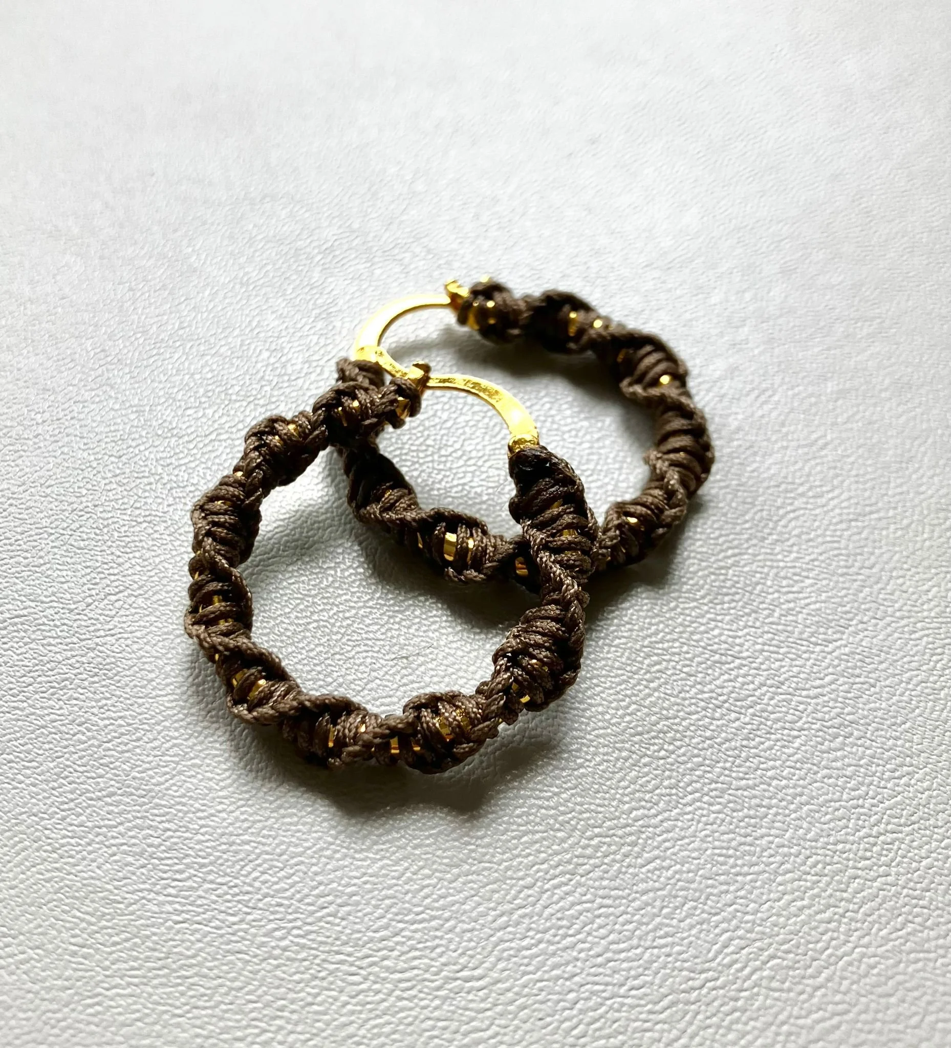 Handmade crochet earrings - Brown