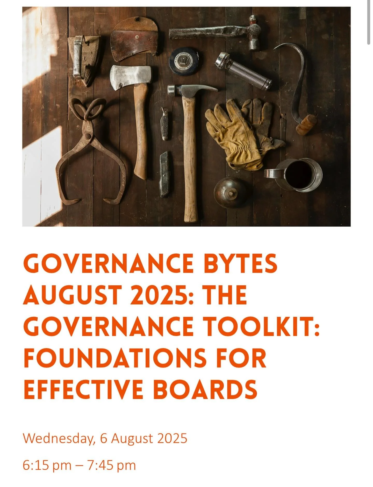 Governance Bytes August 2025: The Governance Toolkit: Foundations for Effective Boards
Wednesday, 6 August 2025
6:15 pm  7:45 pm

Register at LEAD.org.nz