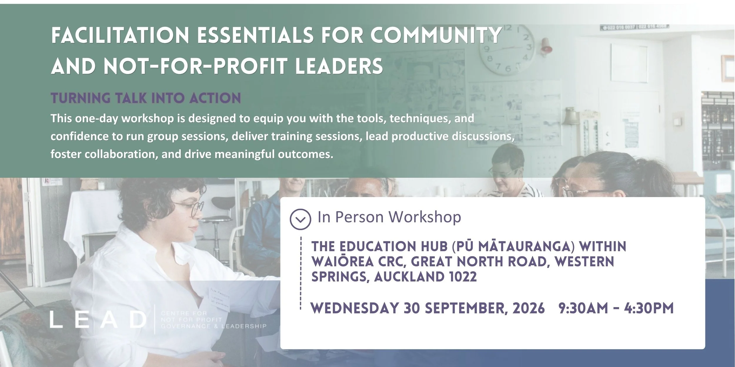 Facilitation Essentials for Community and Not-for-Profit Leaders Sept 2026