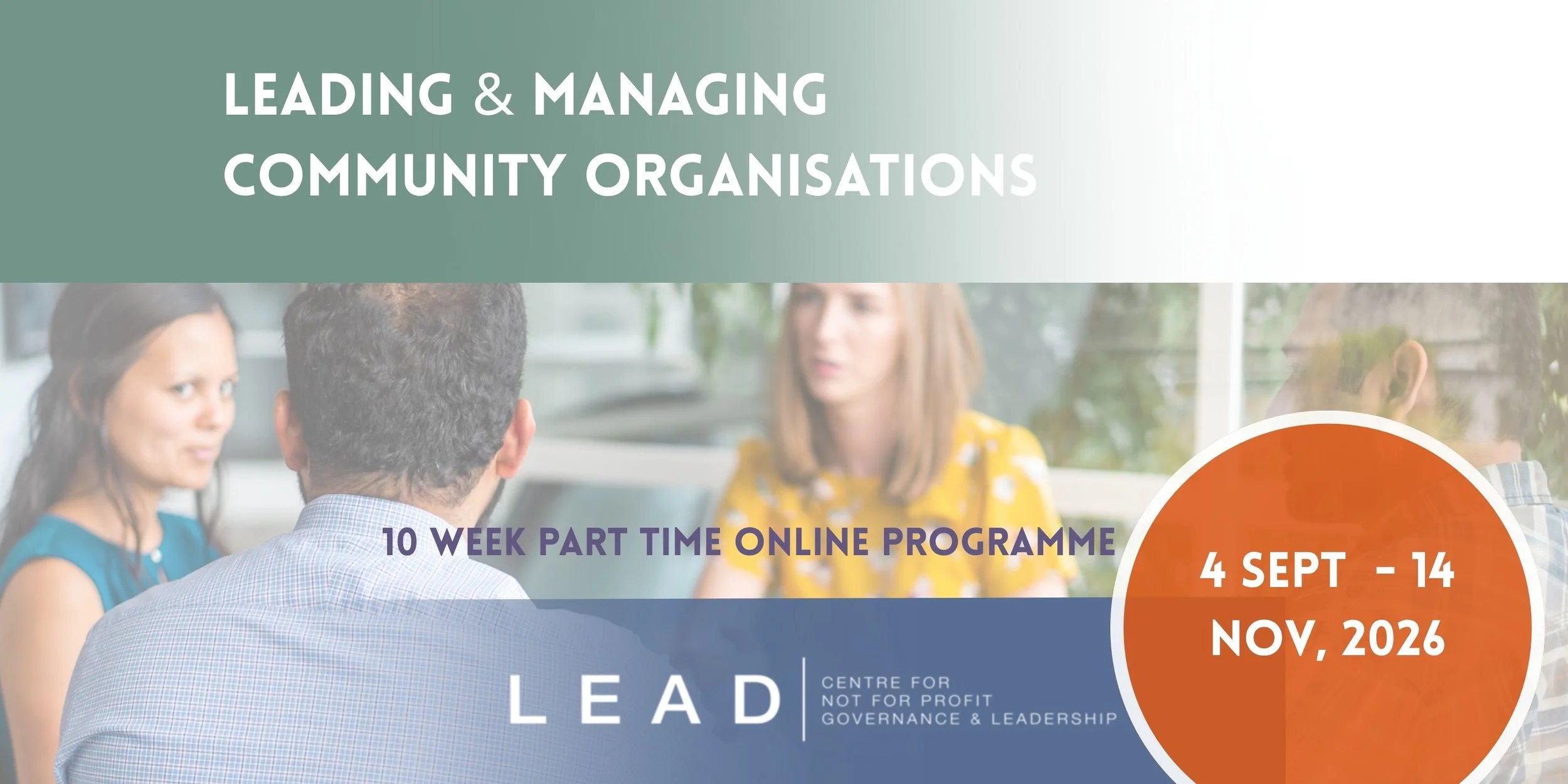 Leading &amp; Managing Community Organisations: Sept 4 - Nov 14, 2026