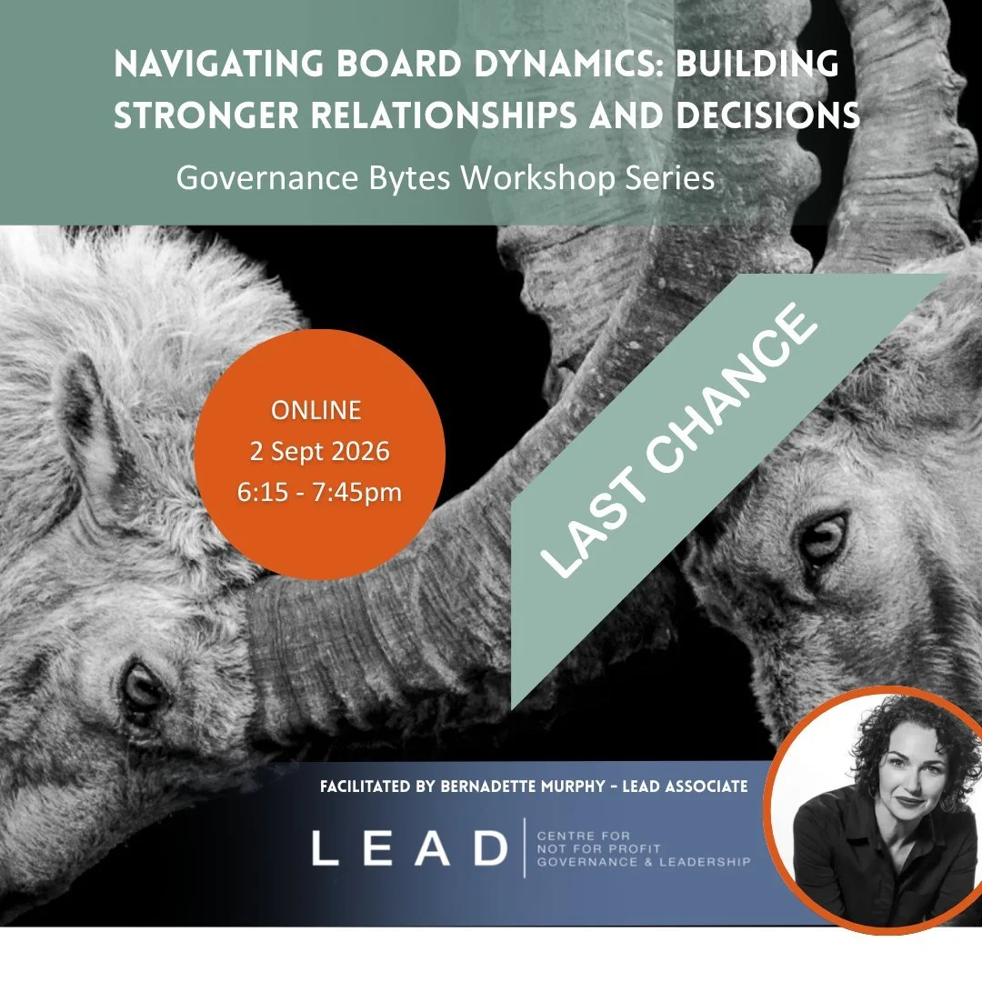 Last Chance to SIGN UP for next Wednesday!! 
Strong boards start with strong relationships. 🤝 Join our next Governance Bytes session and discover how to build a board culture based on respect, collaboration and good decision-making.
✨ Learn how to:
