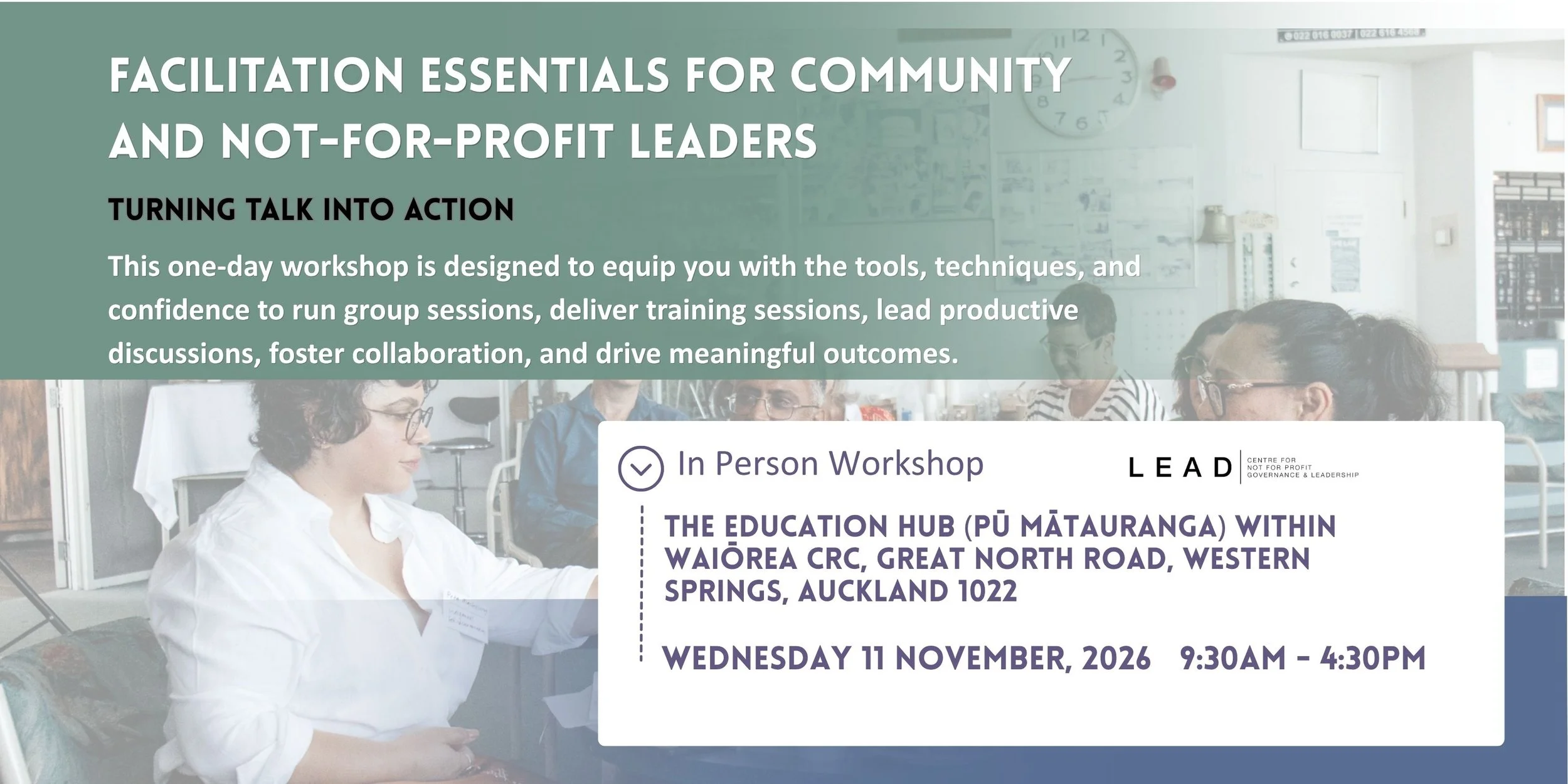 Facilitation Essentials for Community and Not-for-Profit Leaders 2026**NEW DATE: 11 Nov**