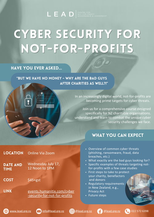 Cyber Security for Not-For-Profits — LEAD Centre for Not for Profit ...