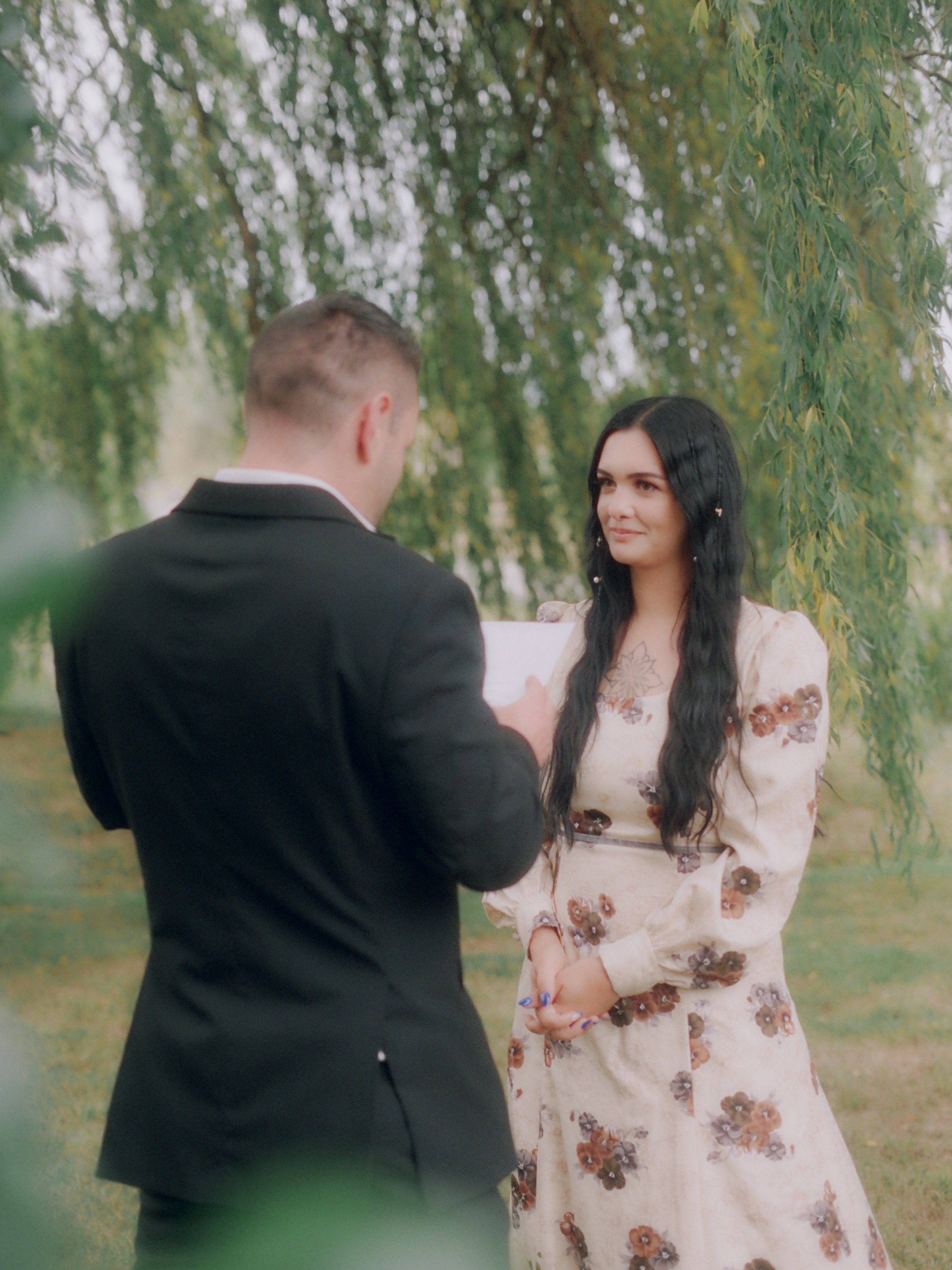 Photos from my wedding back in January! shot entirely on film 🤎

We ran away with a group of our friends and got married in the garden, elopement style. I walked down the aisle to the song Wicked Game (how romantic) for a 6pm summer ceremony in my v