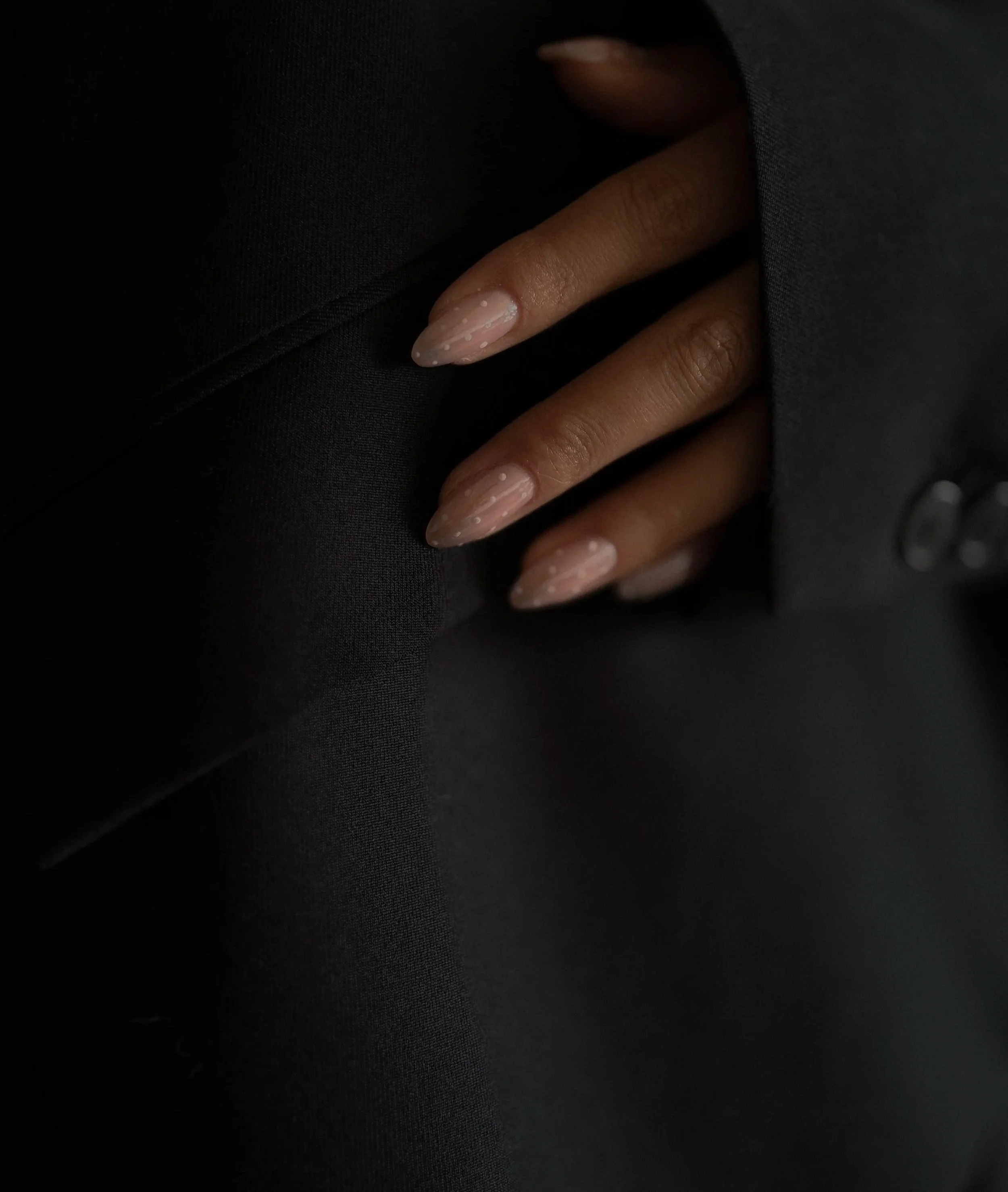 Stylish Gel Nails manicure on a female hand in Copenhagen, Frederiksberg.