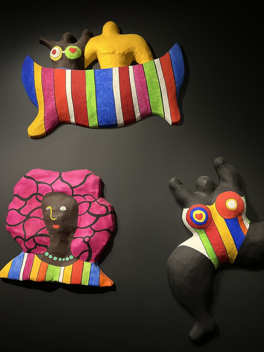  Wall of Nanas and other sculptures by Saint Phalle at Hotel Caumont. 