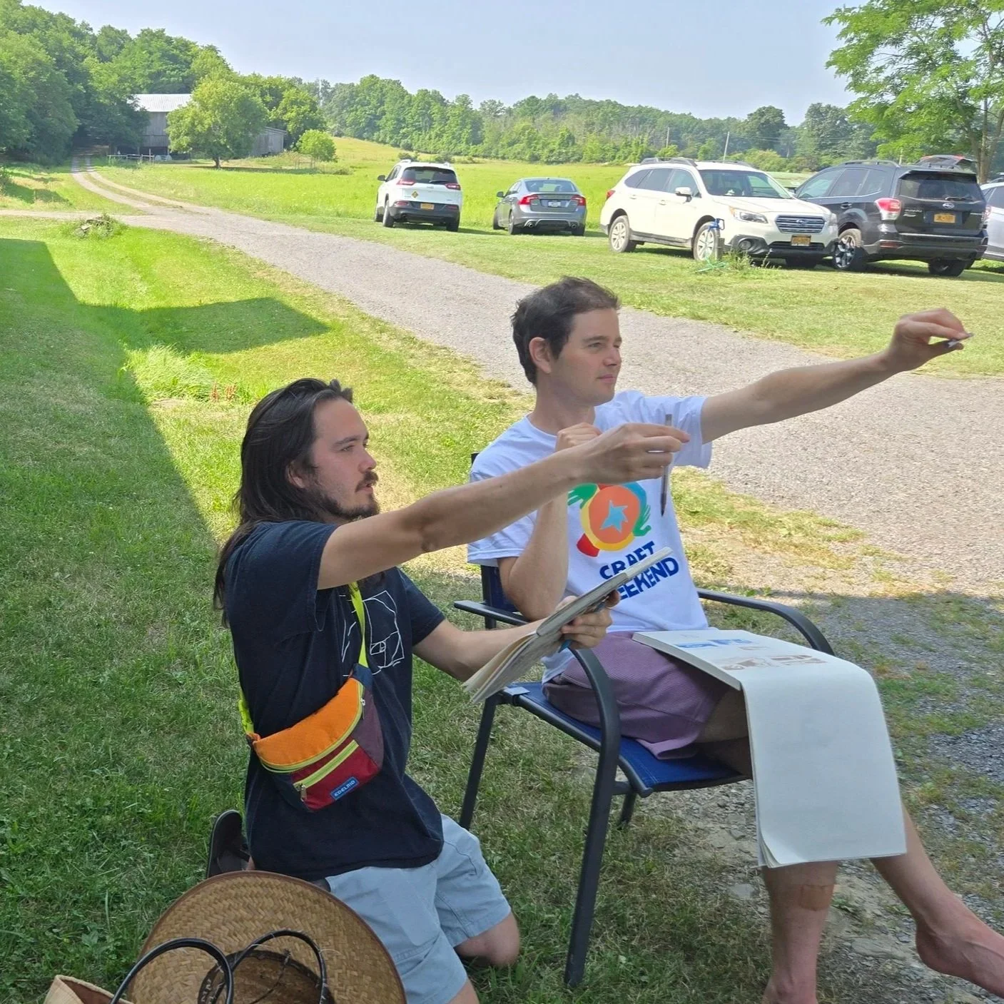 Someone painting a wooden object
