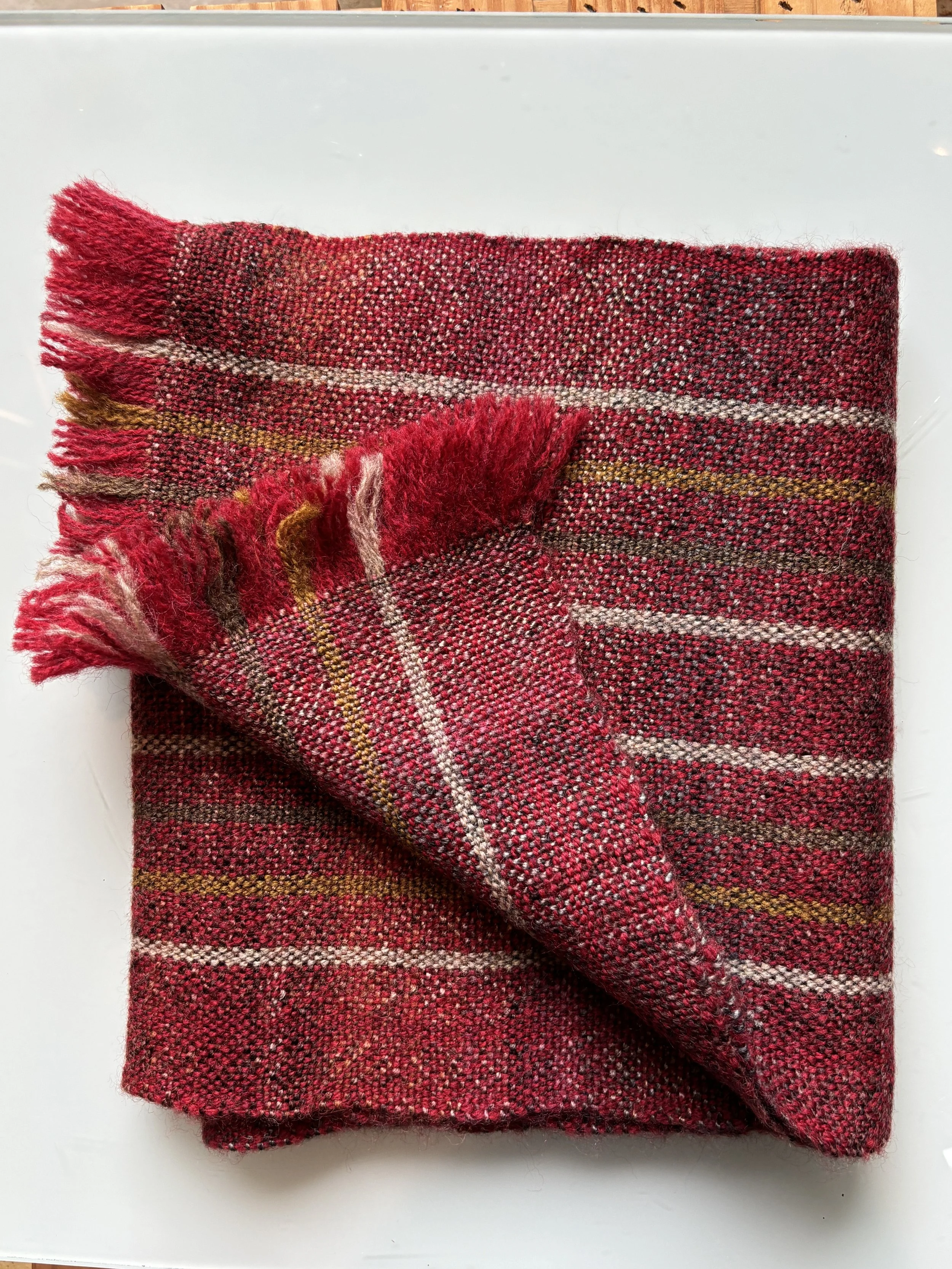 Wide Wool Scarf (Red)