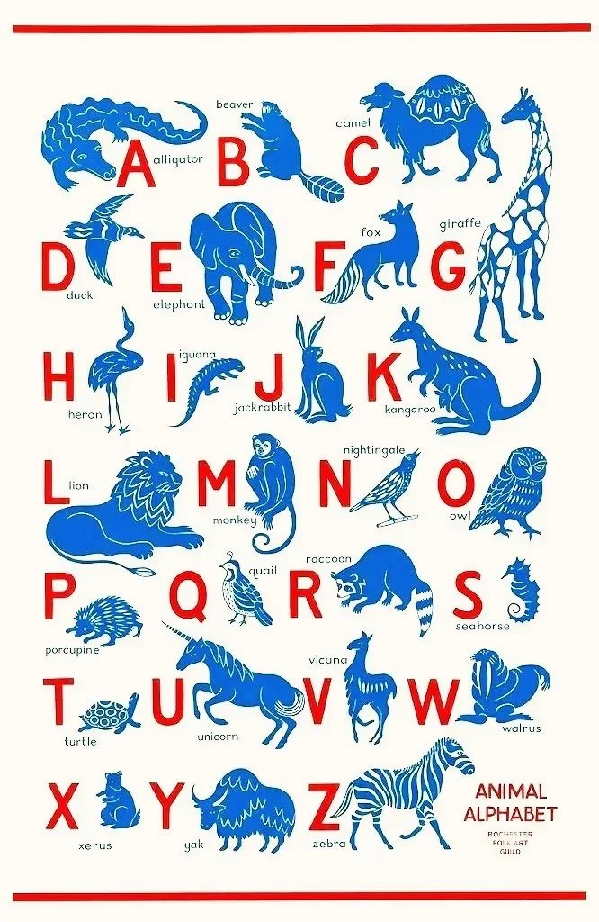Animal Alphabet Poster (38"x25")