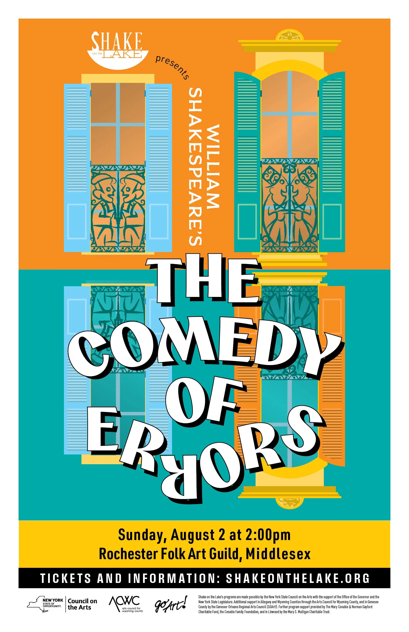 AUGUST 2 | Shake on the Lake presents: A Comedy of Errors
