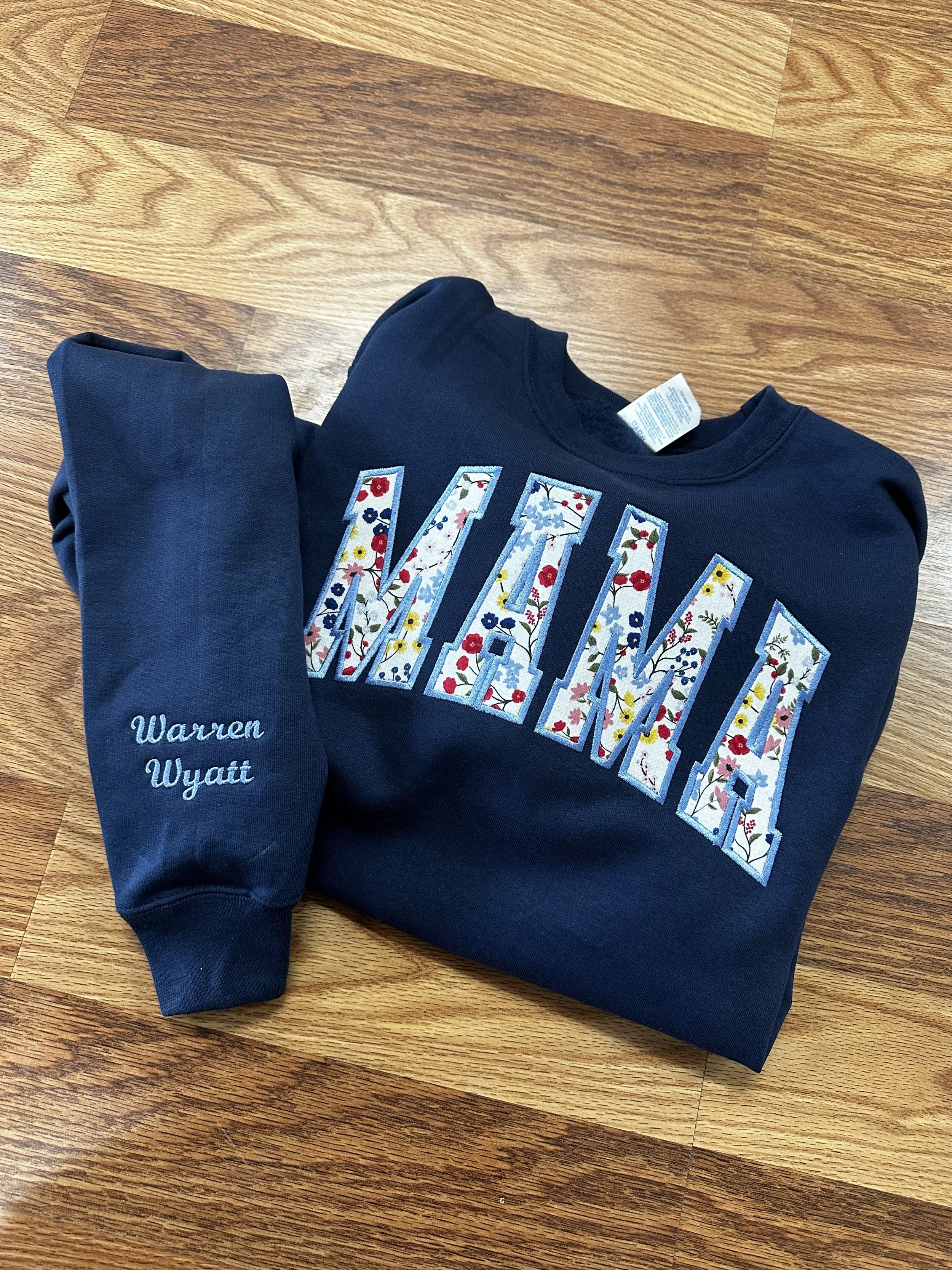 MAMA Customizable Embroidered Crewneck Sweater