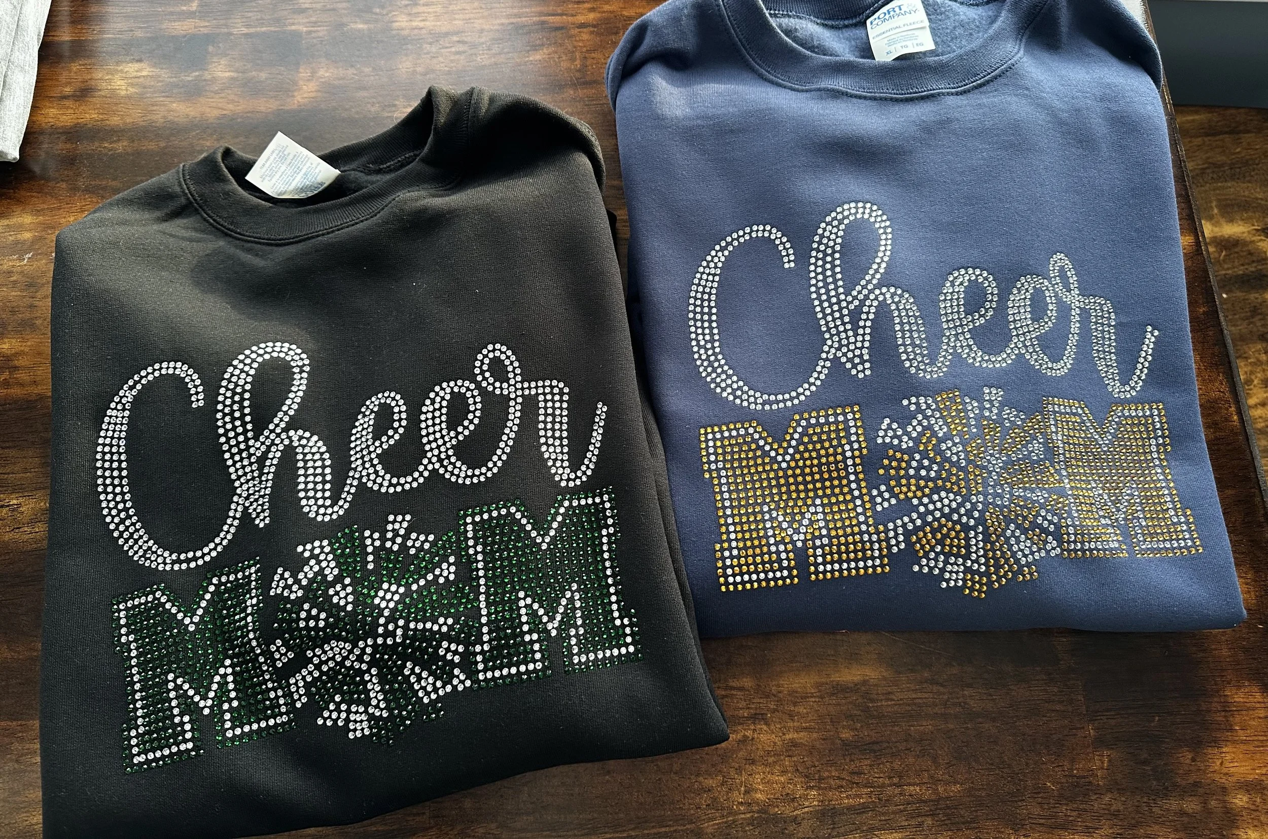 Cheer MOM Rhinestone Crewnecks