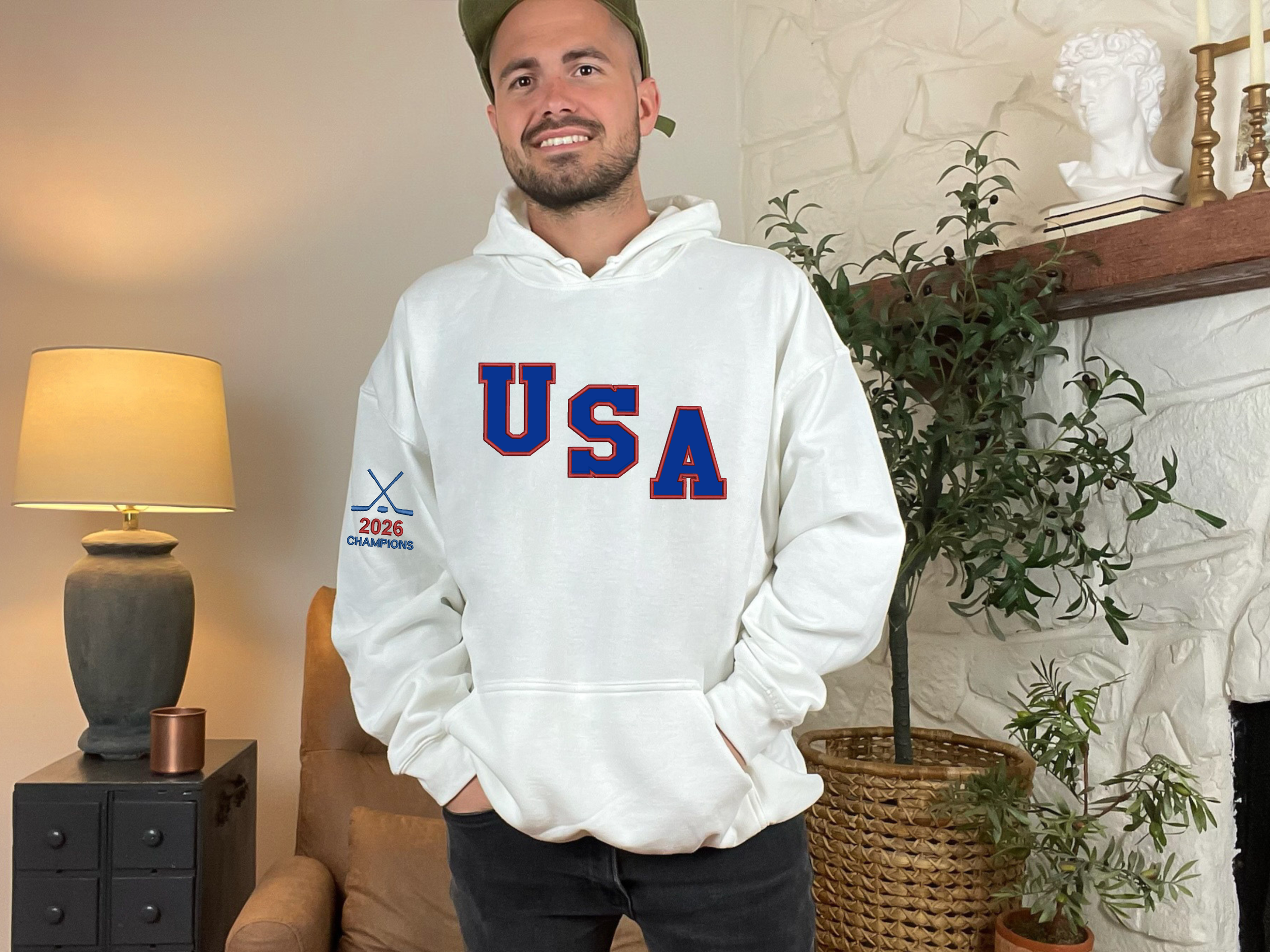 USA Hockey Champions Embroidered Crewneck/Hoodie