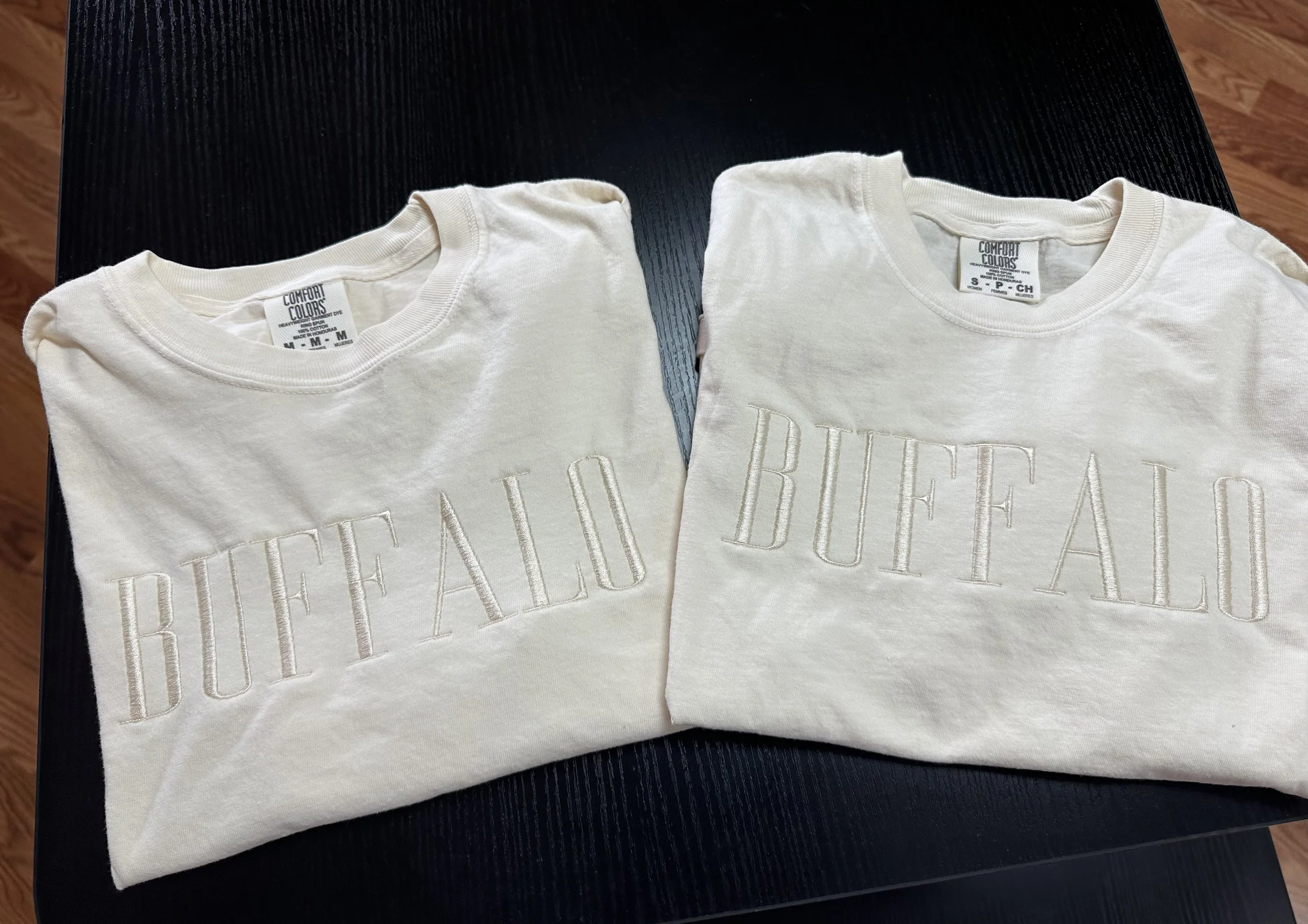 BUFFALO Neutral Embroidered Woman's Boxy Cut Tee