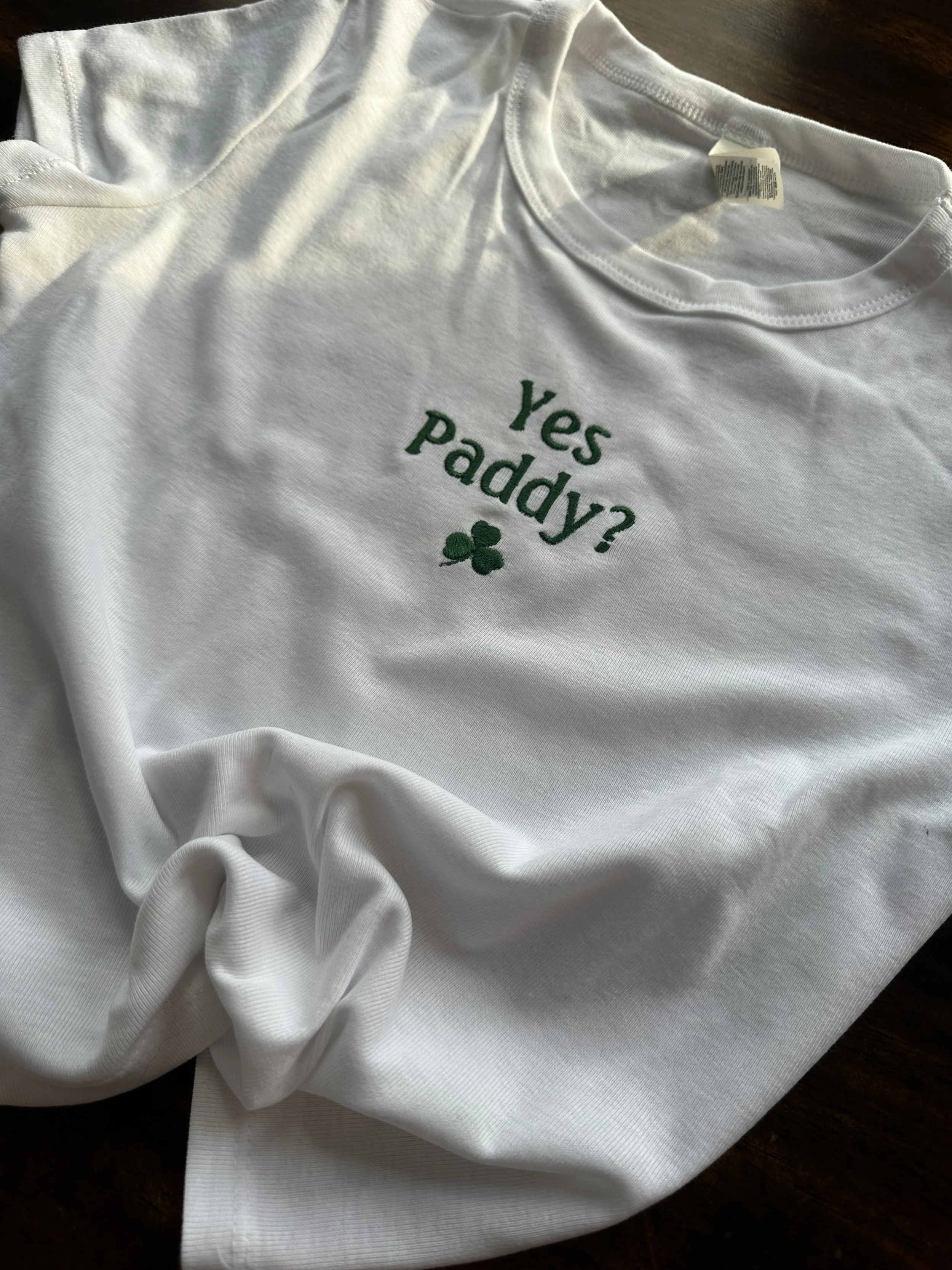 Yes Paddy Embroidered Baby Tee