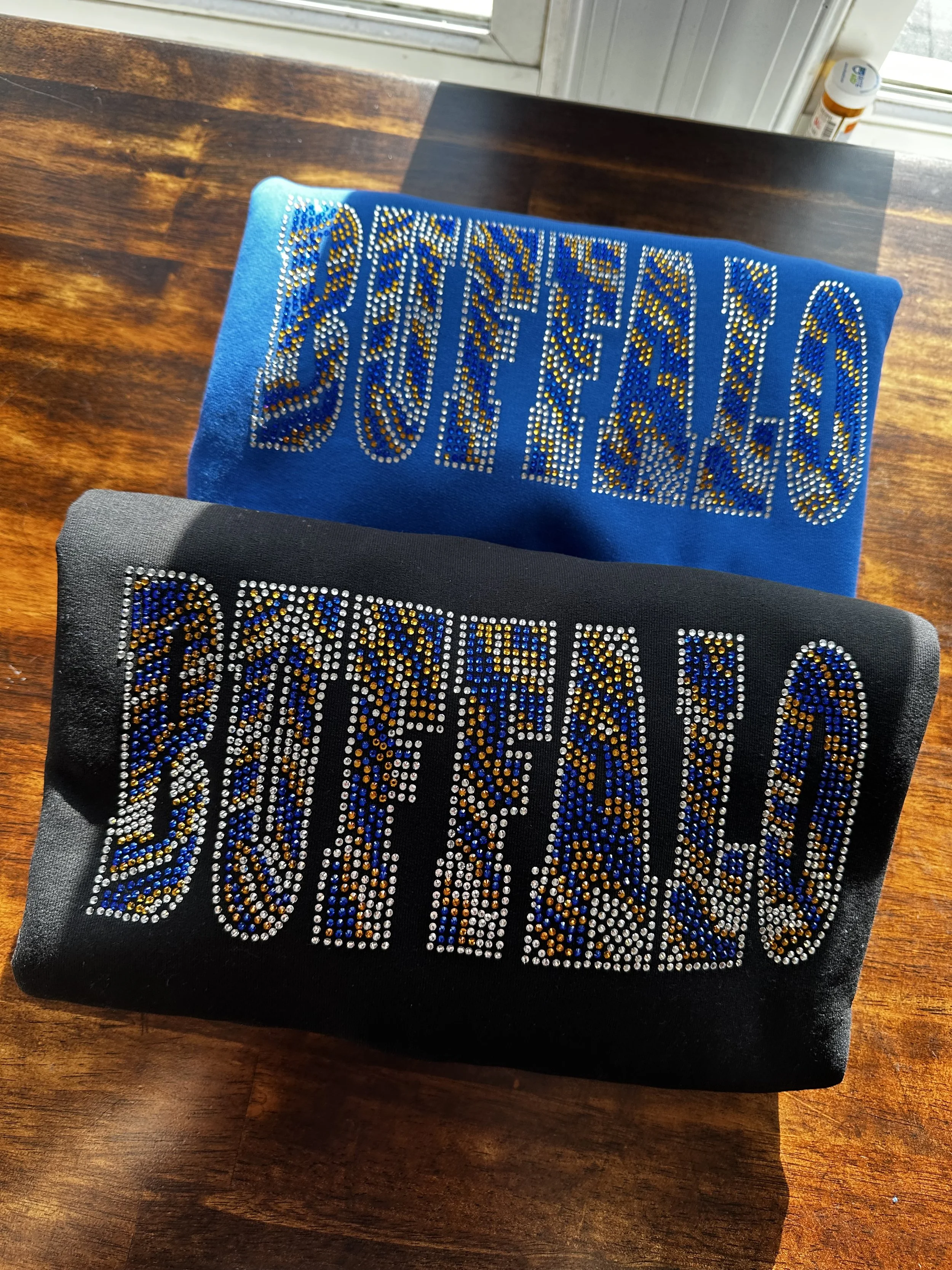BUFFALO Hockey Bling Crewneck Sweaters