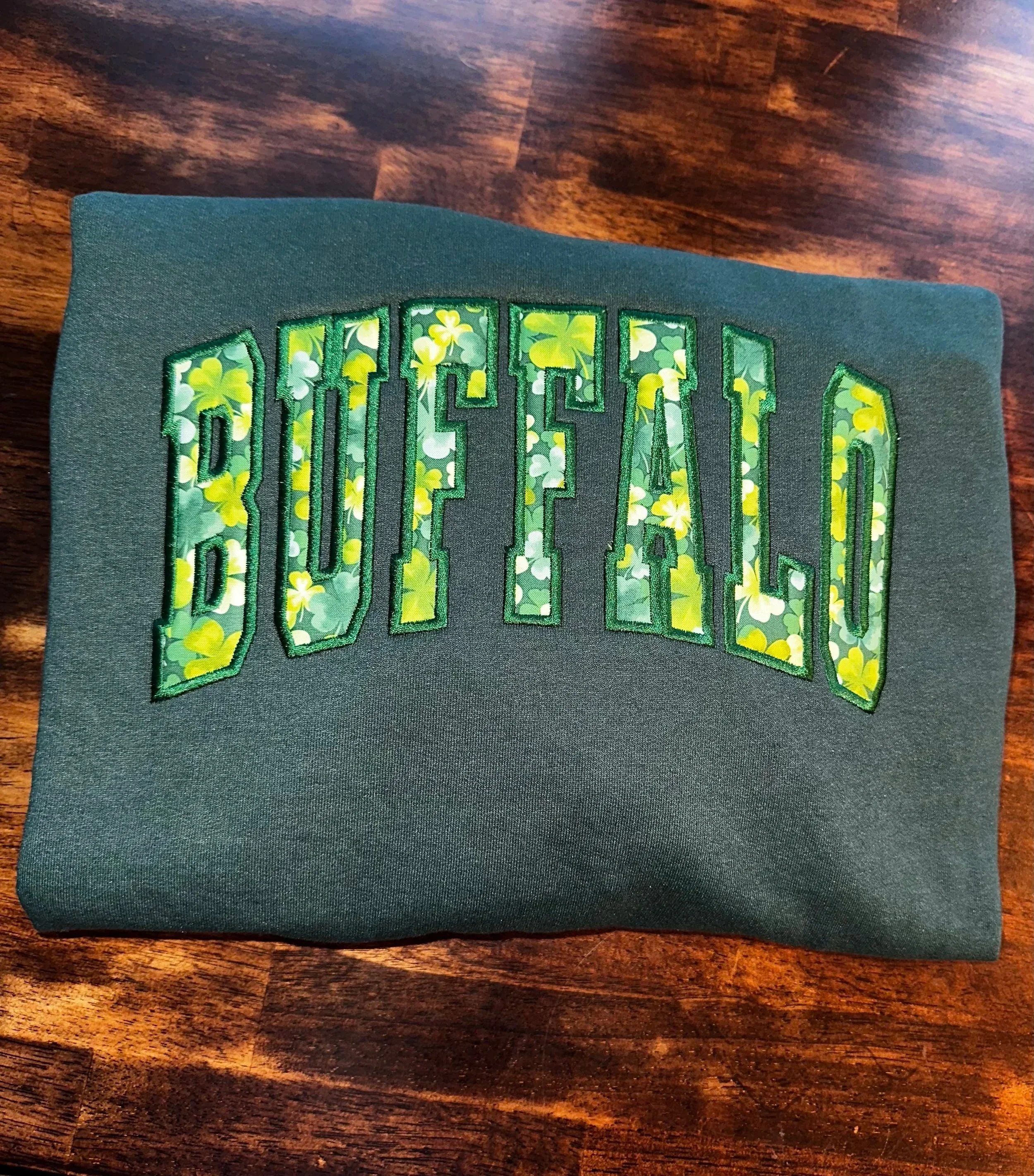 BUFFALO Shamrocks Embroidered Crewneck/Hoodie