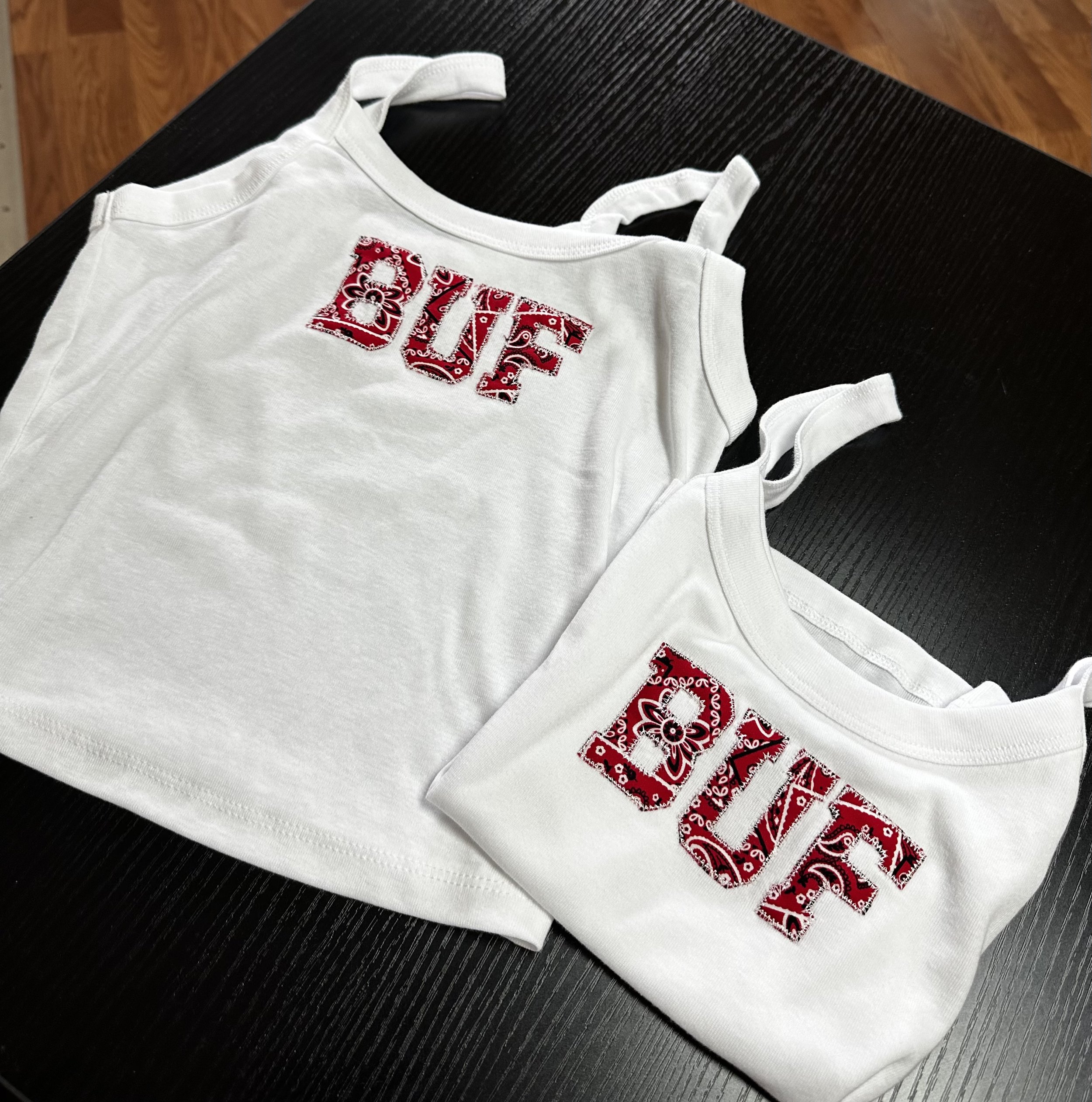 BUF Paisley Stitched Micro Rib Crop Tank