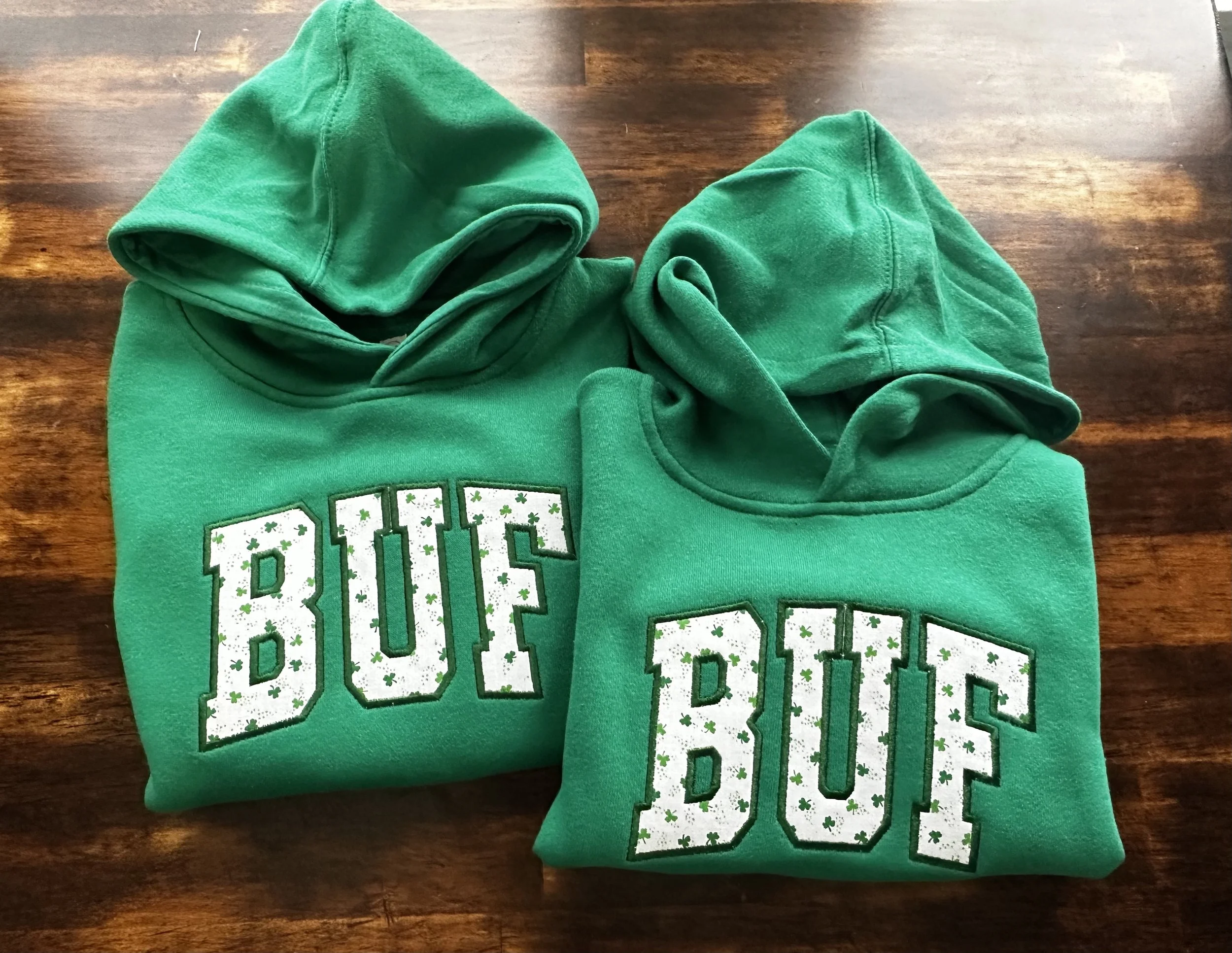 BUF Shamrocks Embroidered Toddler Hoodies