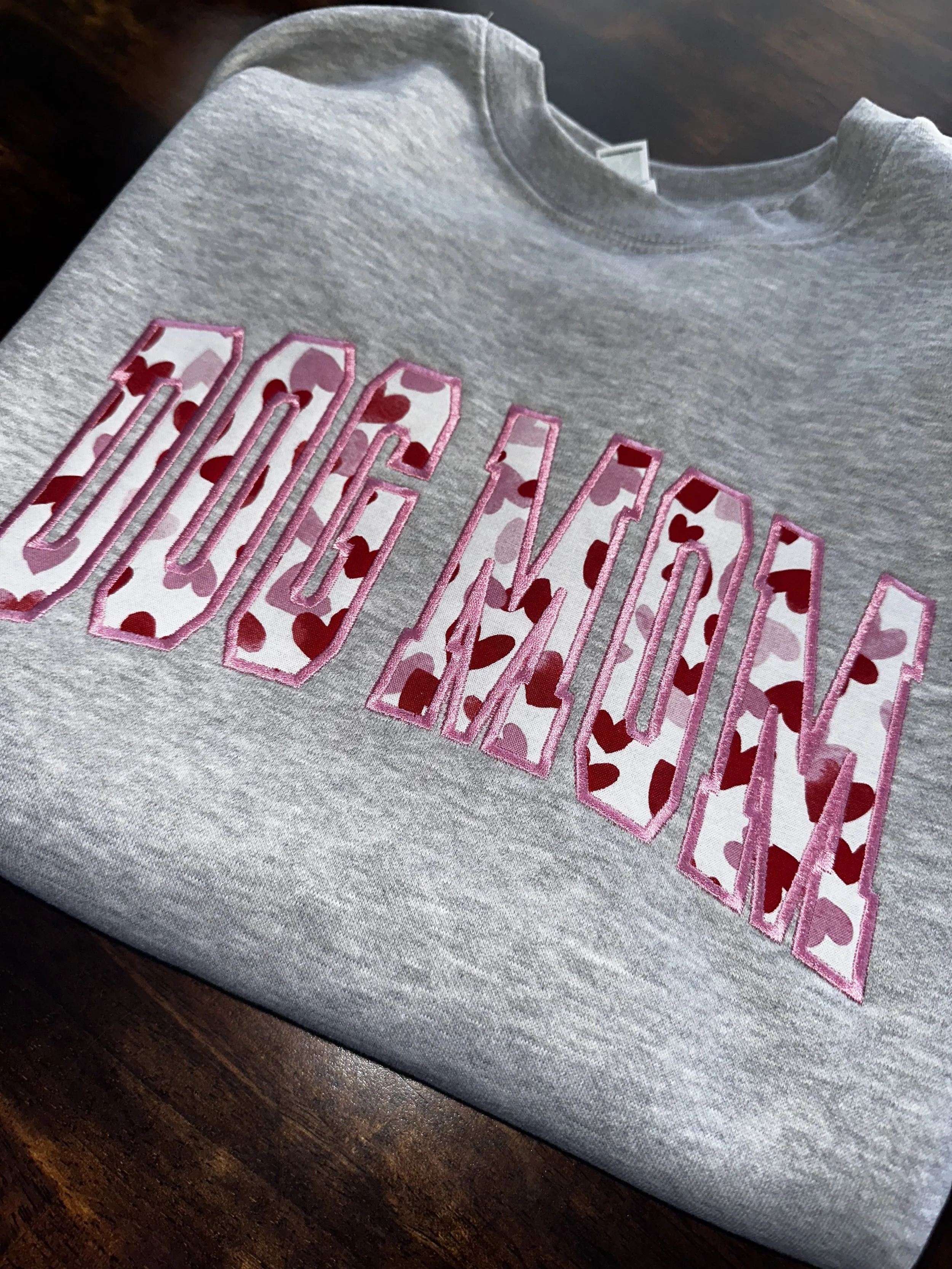 DOG MOM Customizable Embroidered Crewneck Sweater