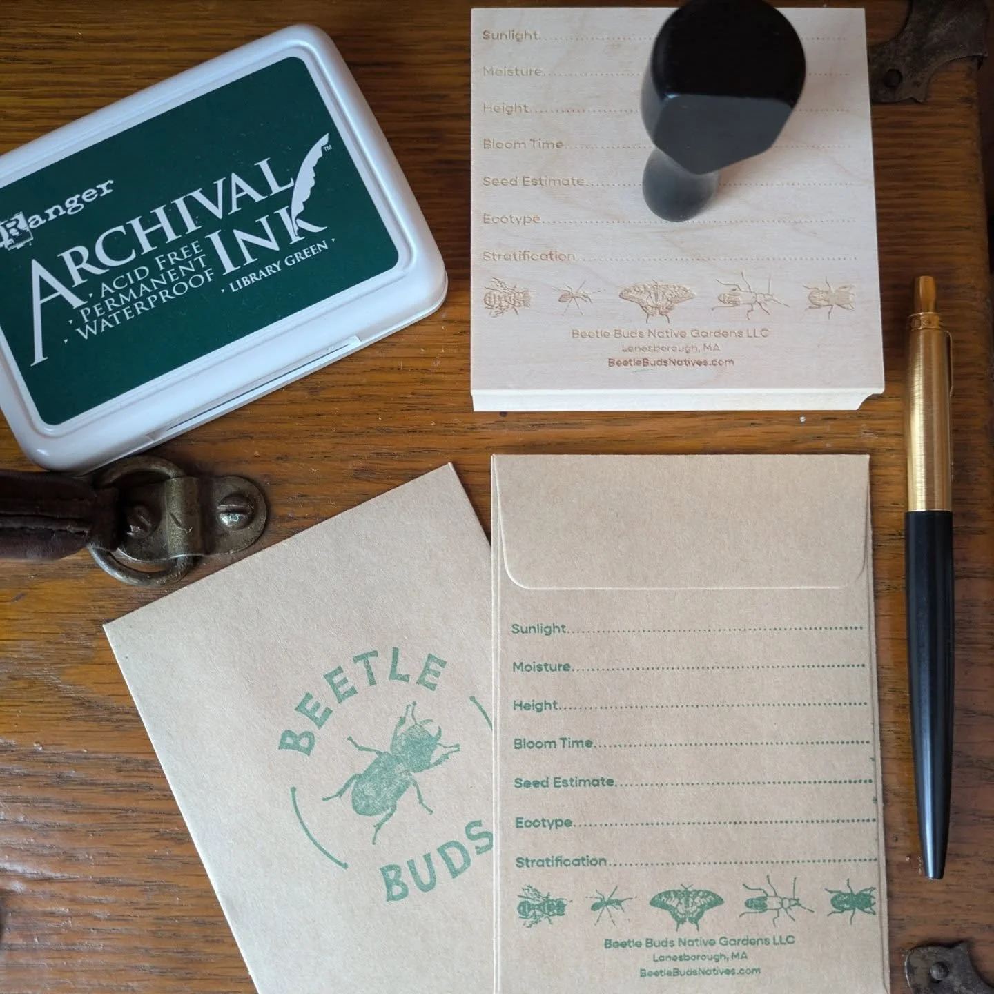 Seed packs will now have more detailed info on each pack thanks to incredible stamp illustration &amp; design by @katiejaneklim.

In an attempt to avoid plastic sticker production, all Beetle Buds seed packs are hand stamped &amp; hand written. For s