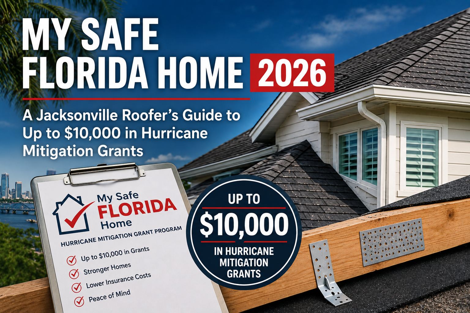 My Safe Florida Home 2026: A Jacksonville Roofer's Guide to Up to $10,000 in Hurricane Mitigation Grants
