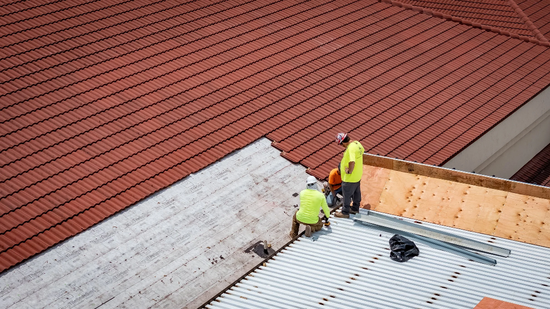 Tile roof on a commercial building in Jacksonville Florida
