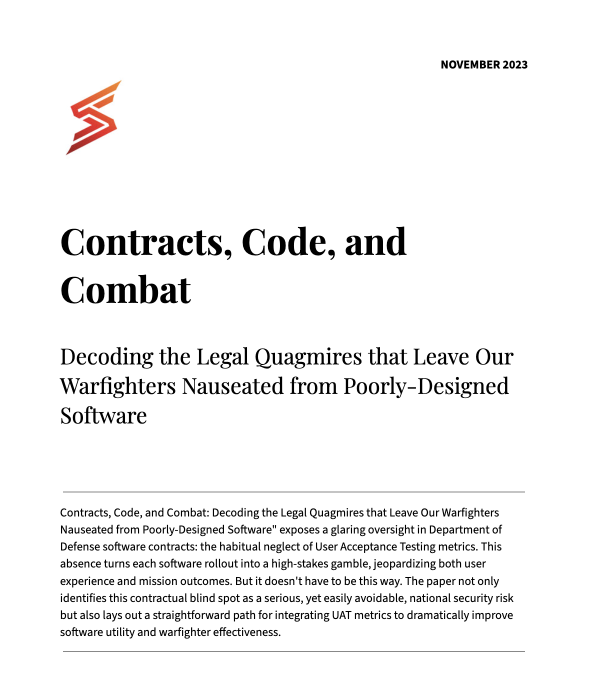 Contracts, Code, and Combat