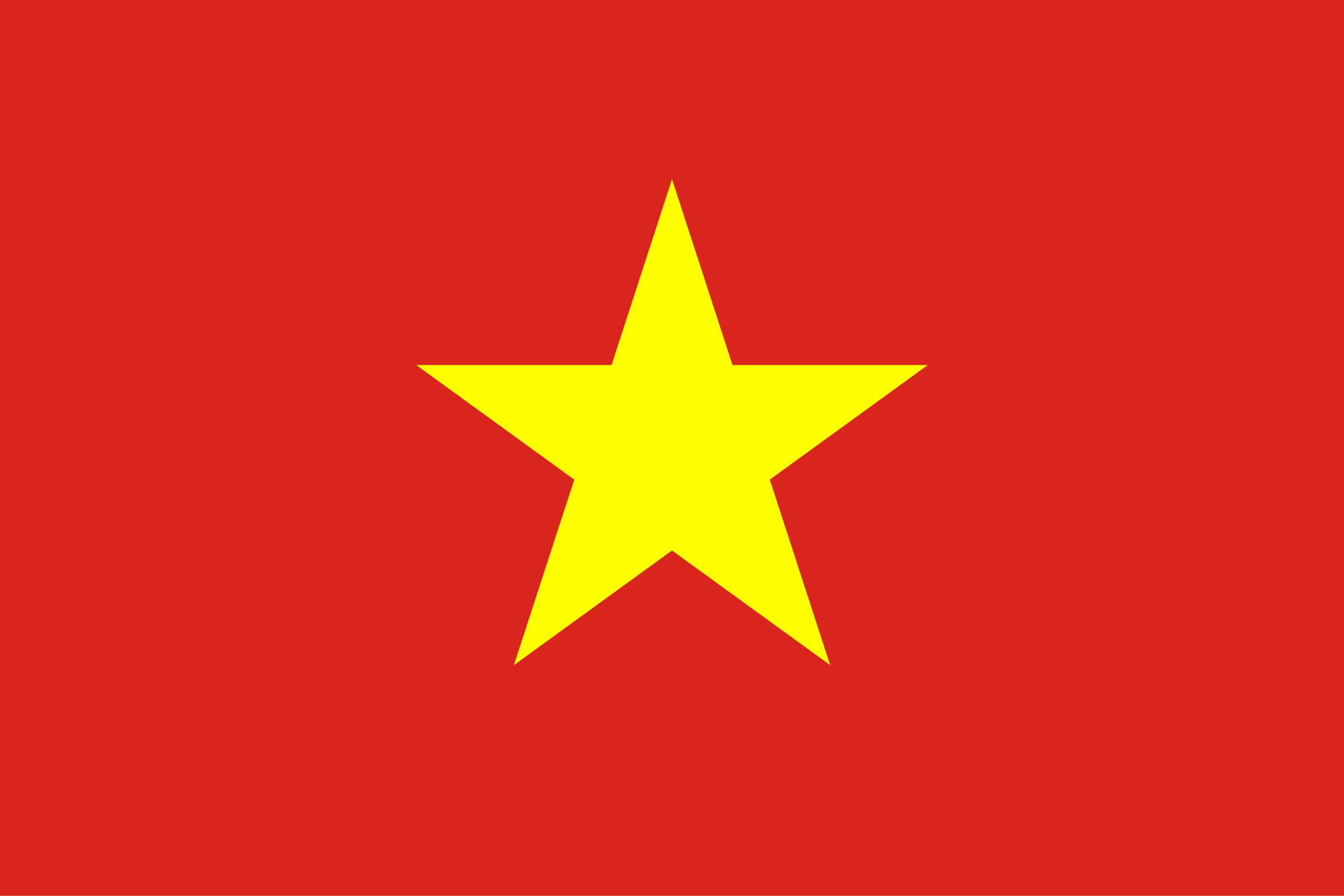 Flag with a red background and a large yellow star in the center.