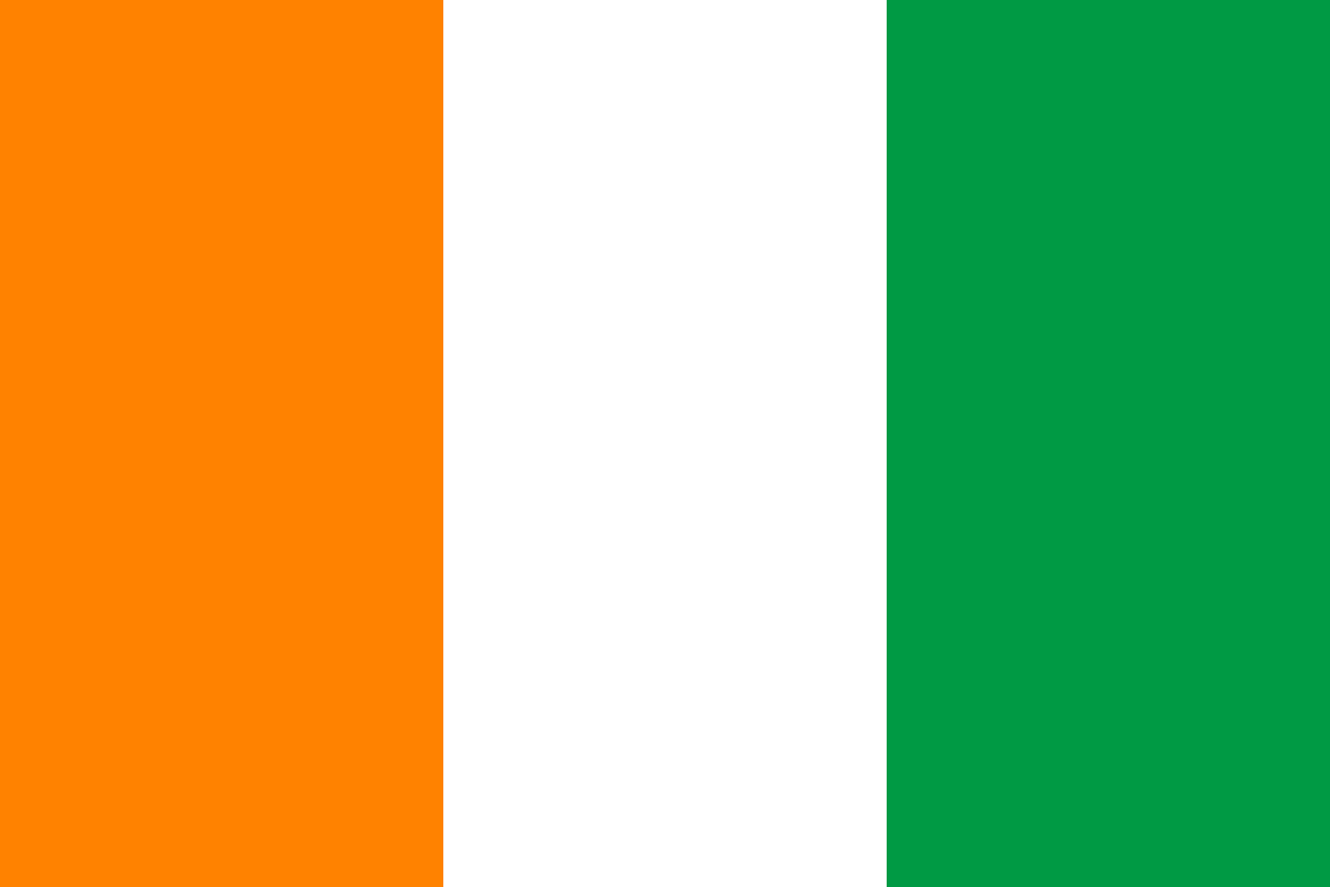 Irish flag with vertical orange, white, and green stripes.