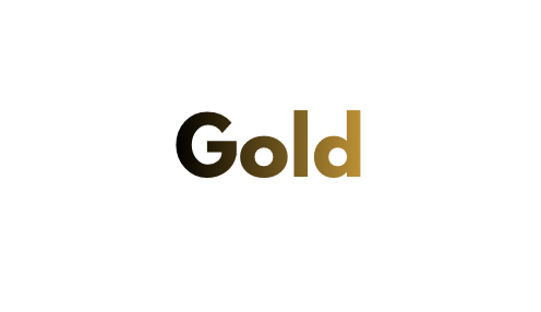 The word 'Gold' written in bold black and gold letters on a white background.
