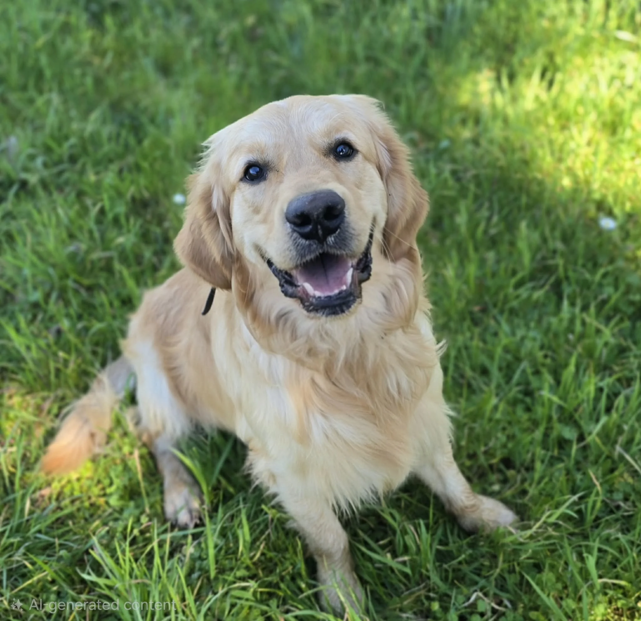 Boone Golden Retriever headshot showing blocky head structure and calm temperament
