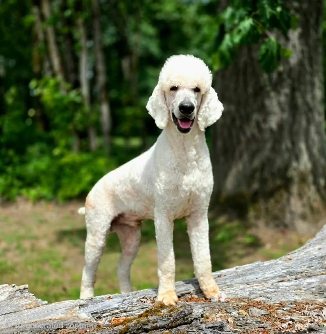 White Standard Poodle - hidden phatom
