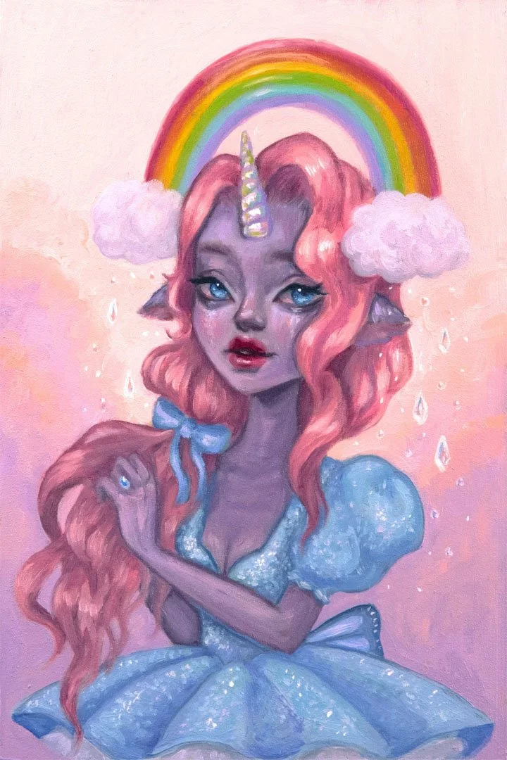 Unicorn Tears,
4x6 inch
Oil on Panel, Satin Varnish,
2024 - Sold