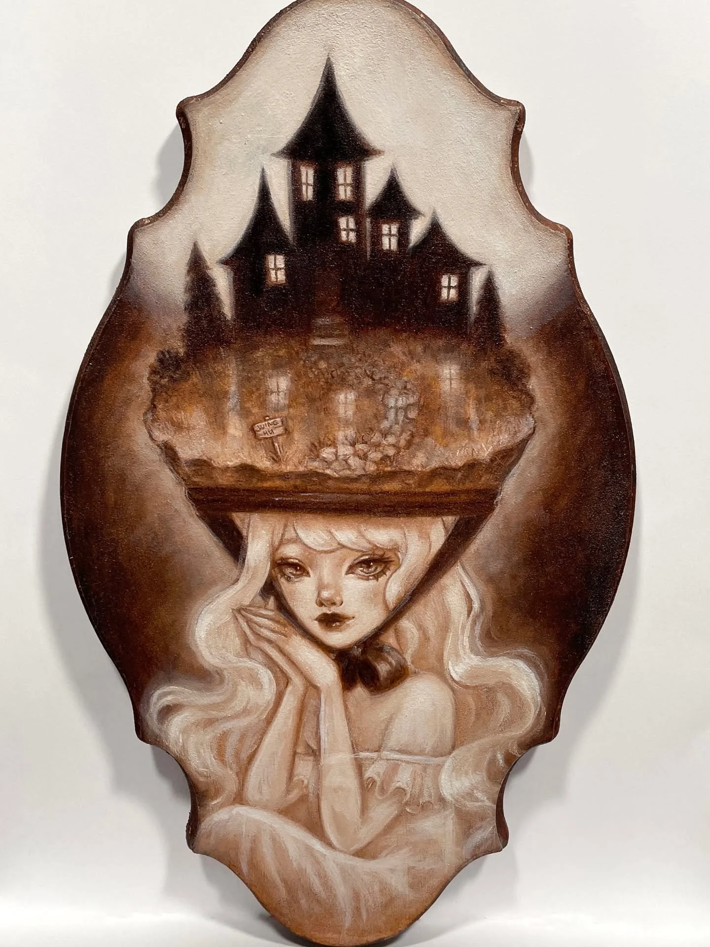 The Manor's Secret, 6x8 inch Oil on Panel, Satin Varnish, 2025 - Sold