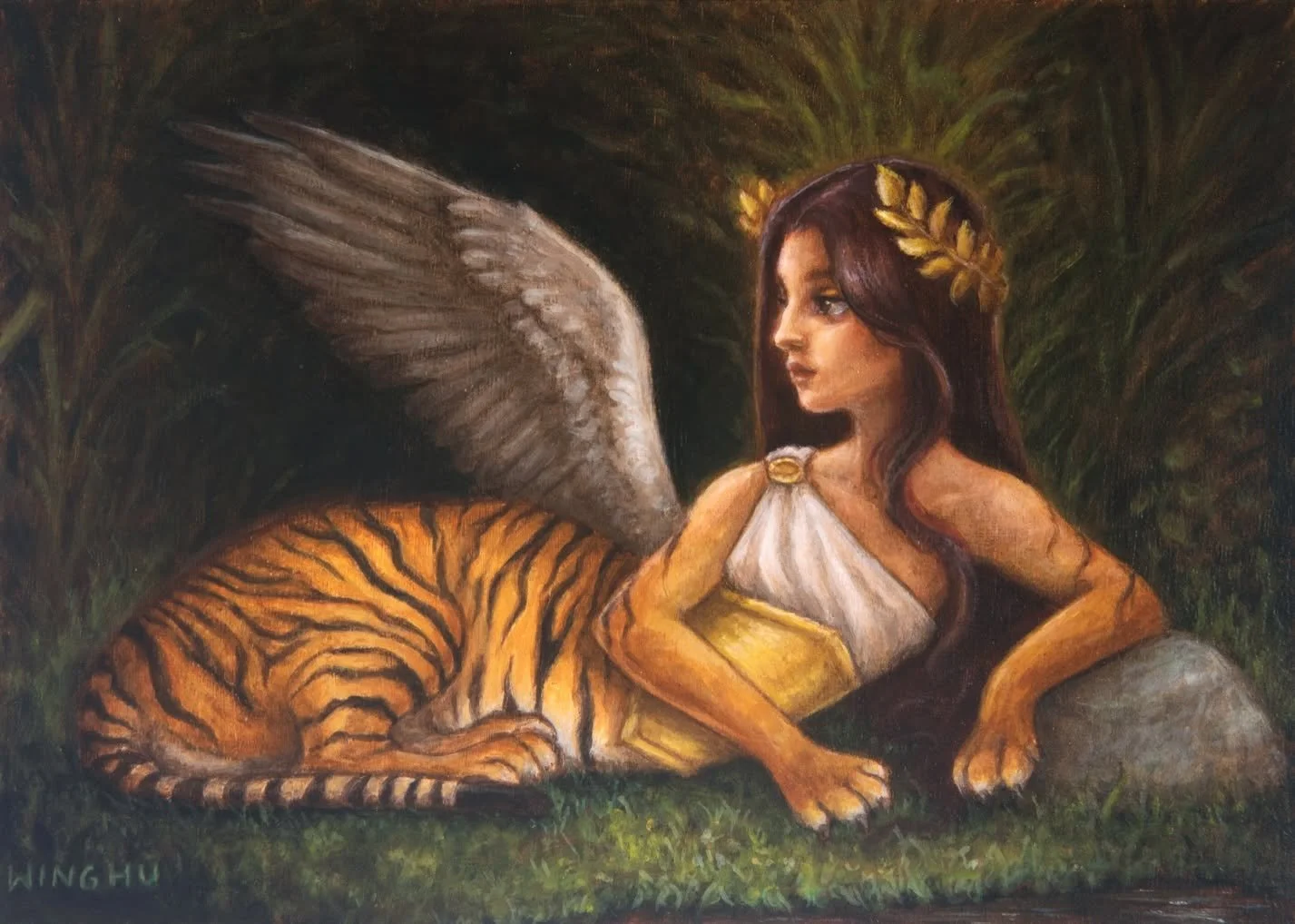 Verdant Divinity, 5x7 inch Oil on Panel, Satin Varnish, 2026 - Sold