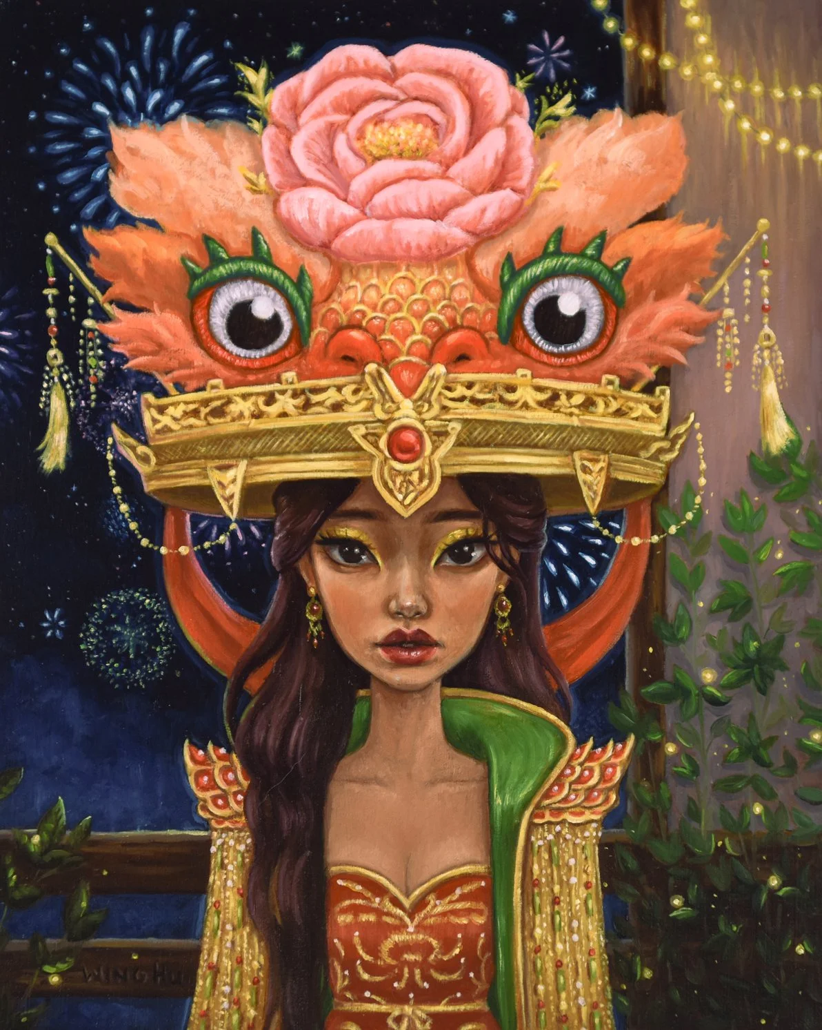 Dragon's Gaze - Original Surreal Oil Painting