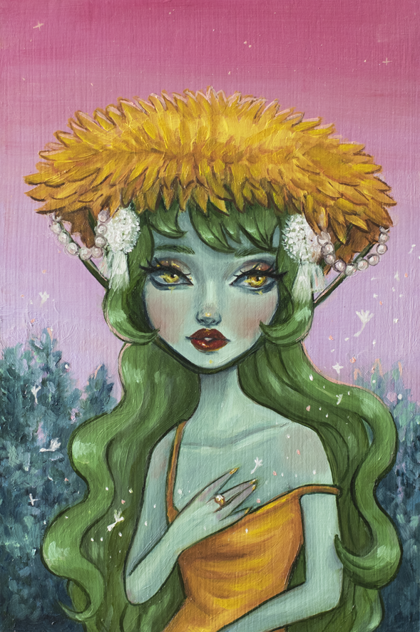 Dandy Dreamer,
4" x 6"
Oils on Wood Panel,
2021 -
Sold