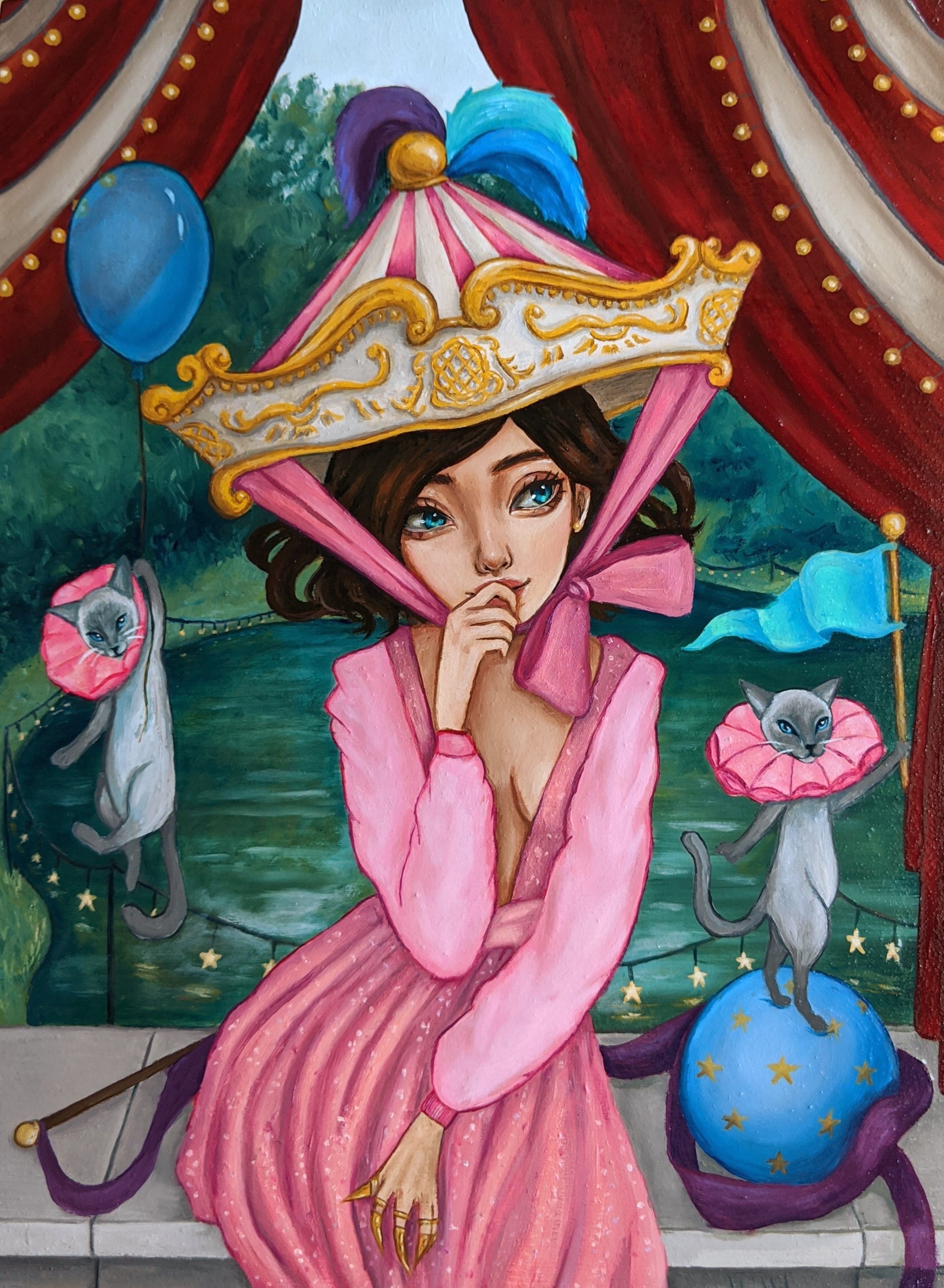 Curtain Call, 9" x 12" Oil on Wood Panel, 2020 - Sold
