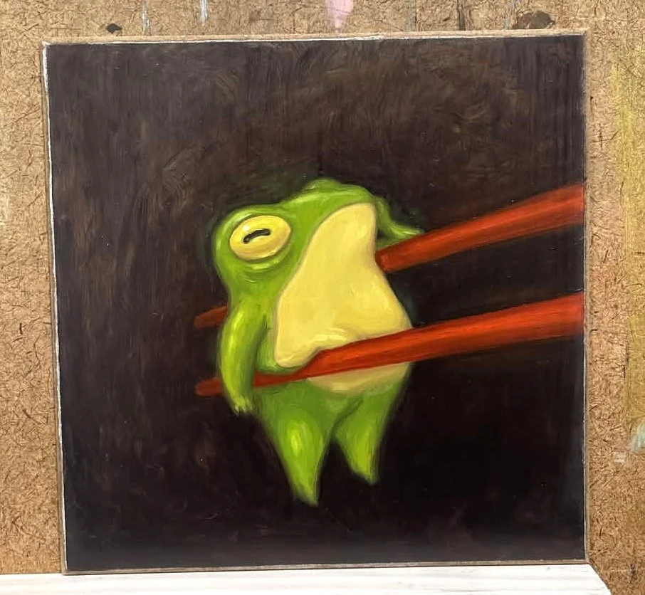 Chopsticks Wawa - Original Oil Painting