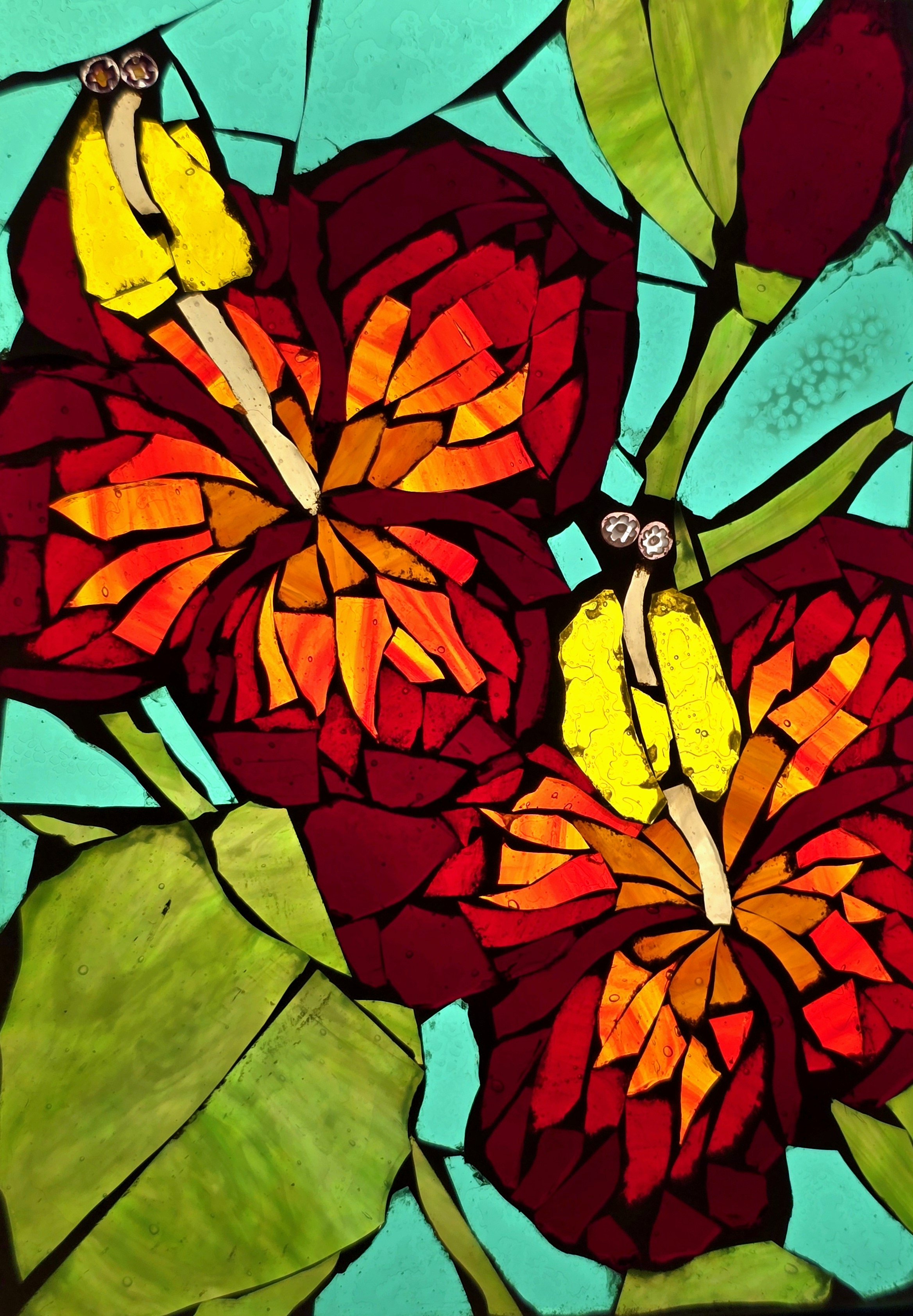 Hibiscus Glass on Glass