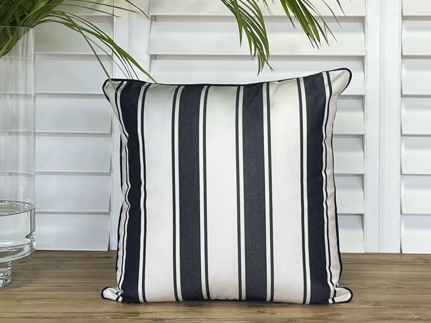 NAVY & WHITE STRIPE PILLOW COVER