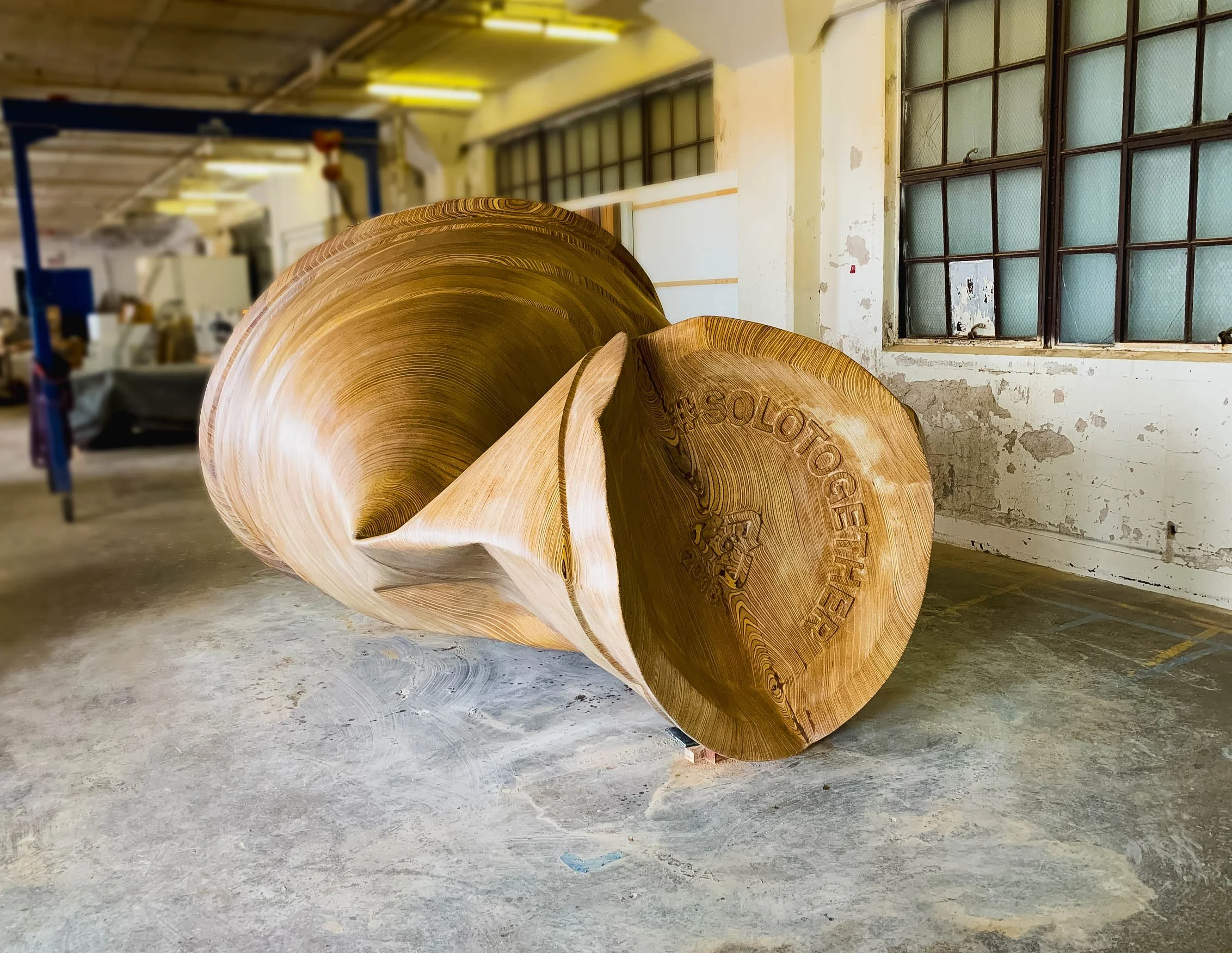 Paula Crown Jokester (Wood), 2018-2024 Hydrotek marine plywood 84 x 108 x 120 in 213.4 x 274.3 x 304.8 cm (P18.054)_Photo courtesy of PAHC Art, LLC OR Photo courtesy of Paula Crown Atelier.jpg