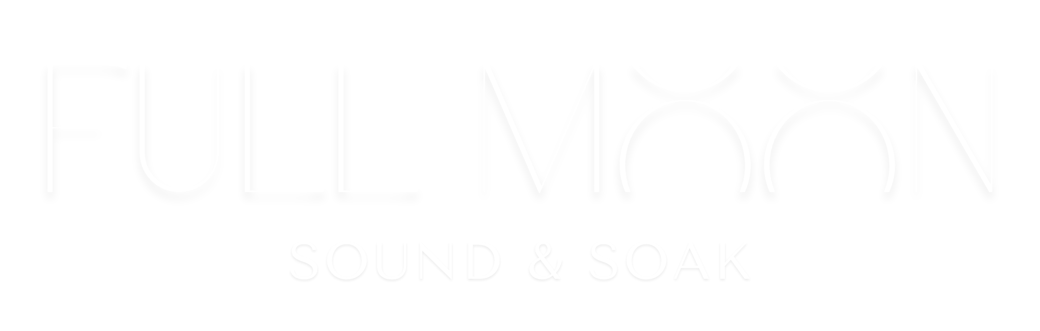 Fulle Moon Sound & Soak logo with white text on black background.