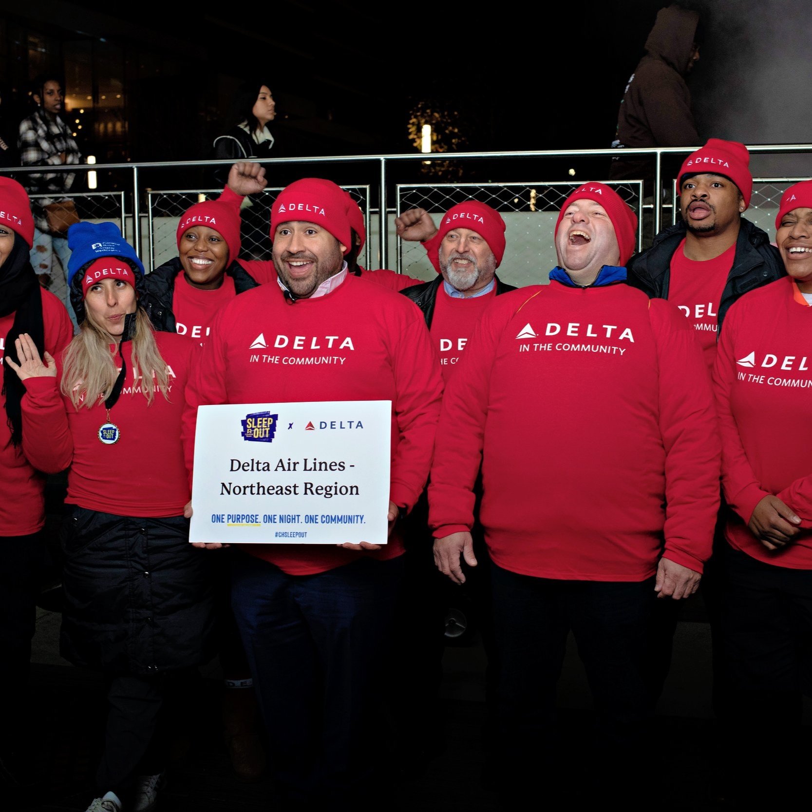  Delta Airlines’s Community Engagement Team at Covenant House GW’s 2023 Sleep Out Event.  