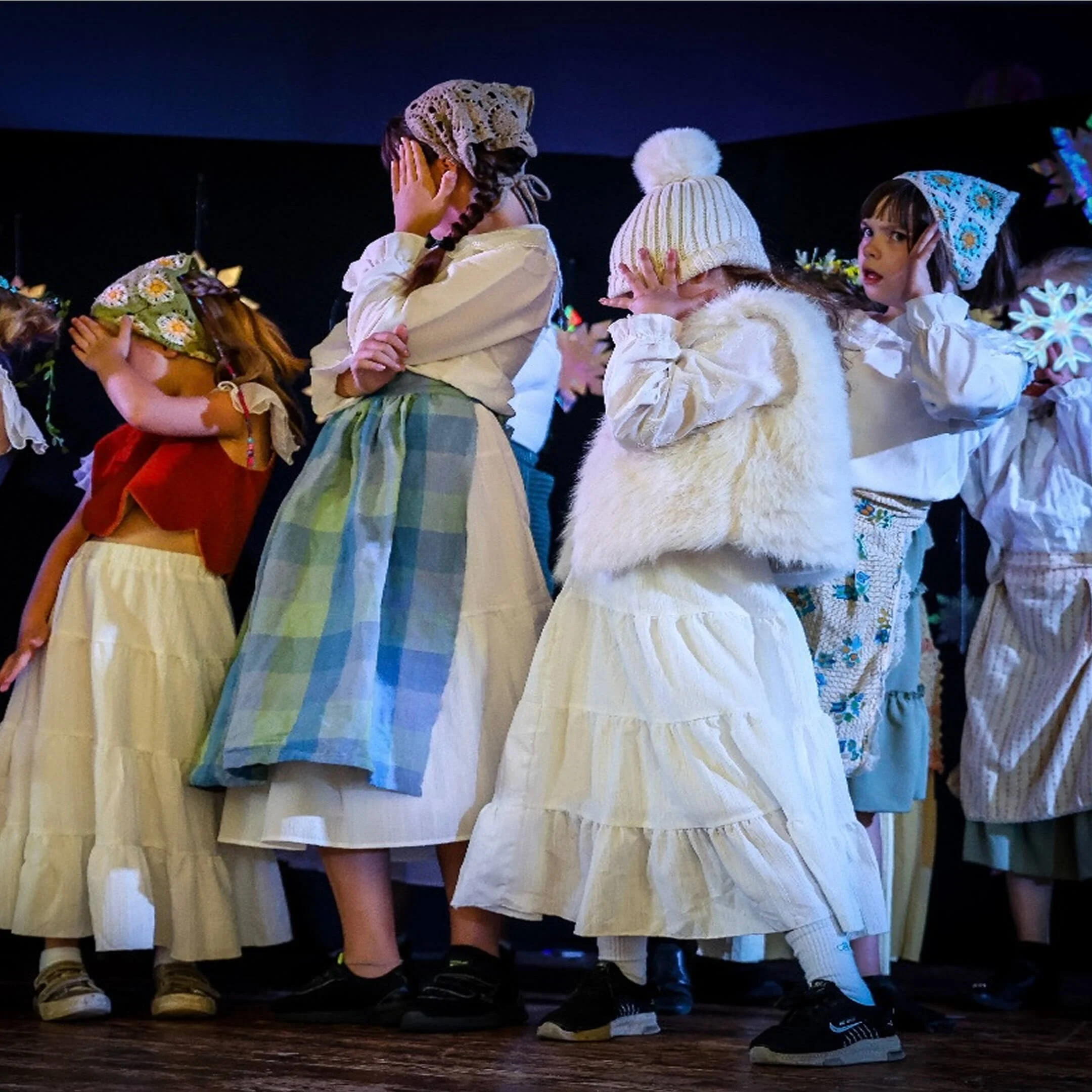 Saturday Theatre School students on stage at the Fearless Theatre Company end-of-term show