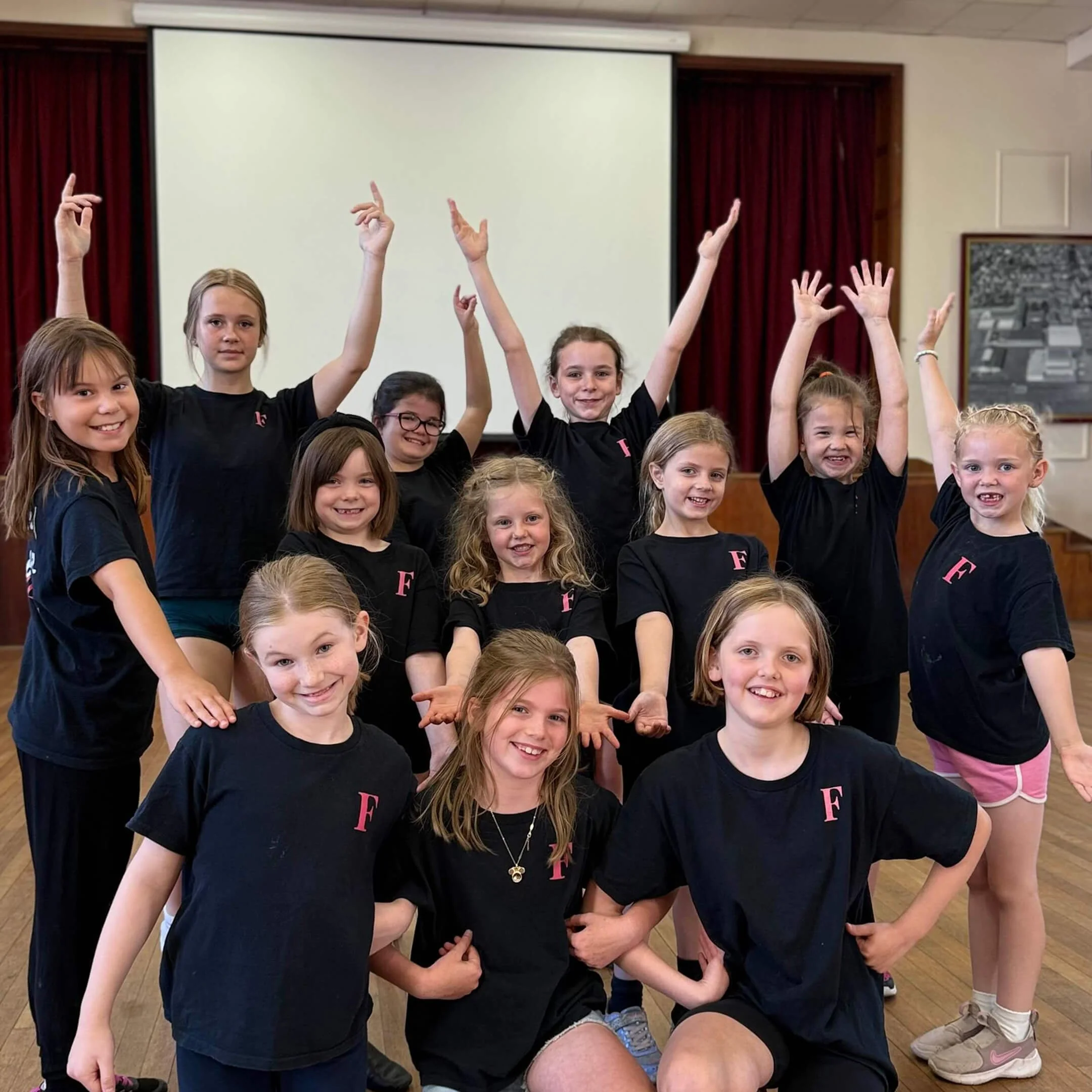 Students at Fearless Theatre Company, a children's performing arts school in Farnham