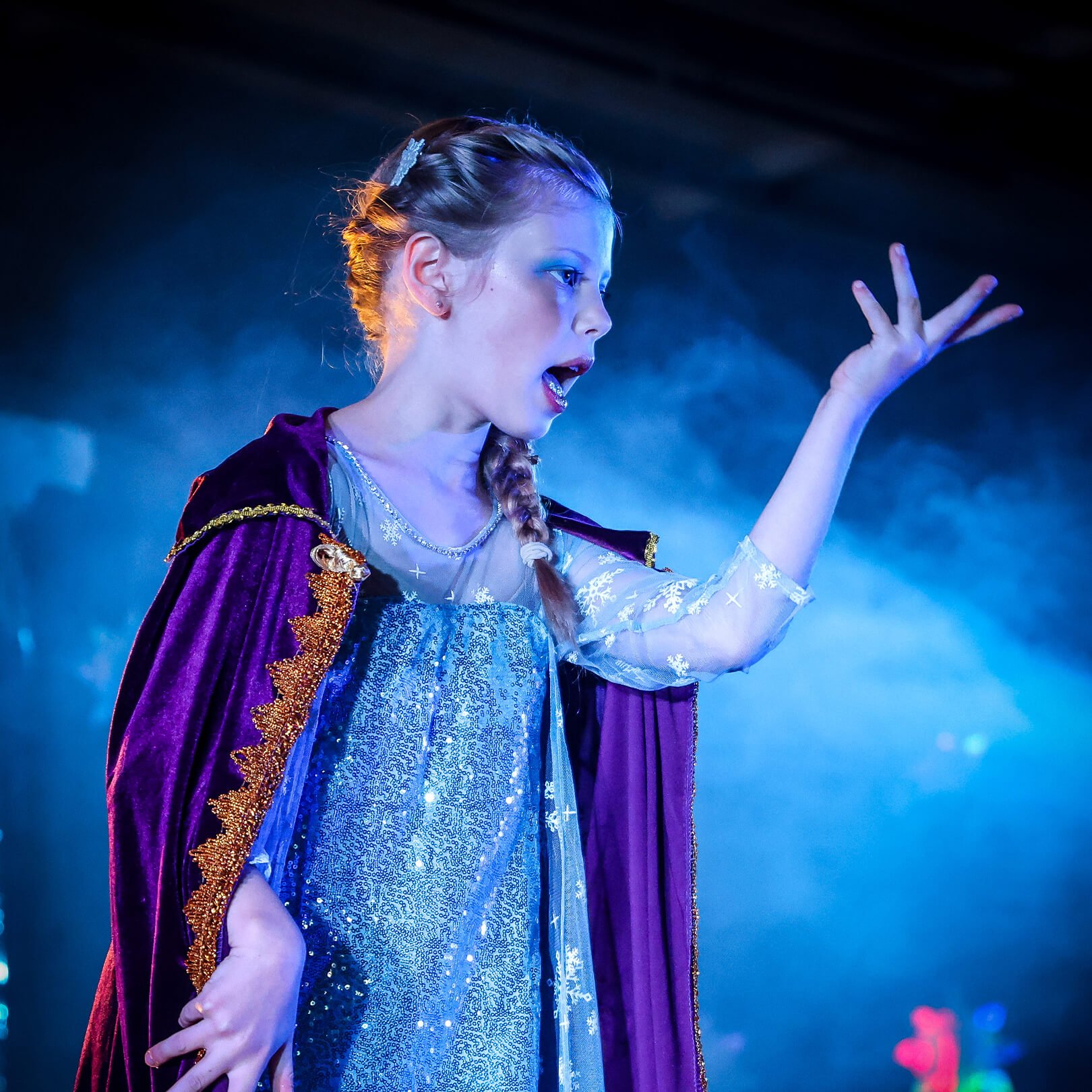 Saturday Theatre School students performing on stage in Farnham