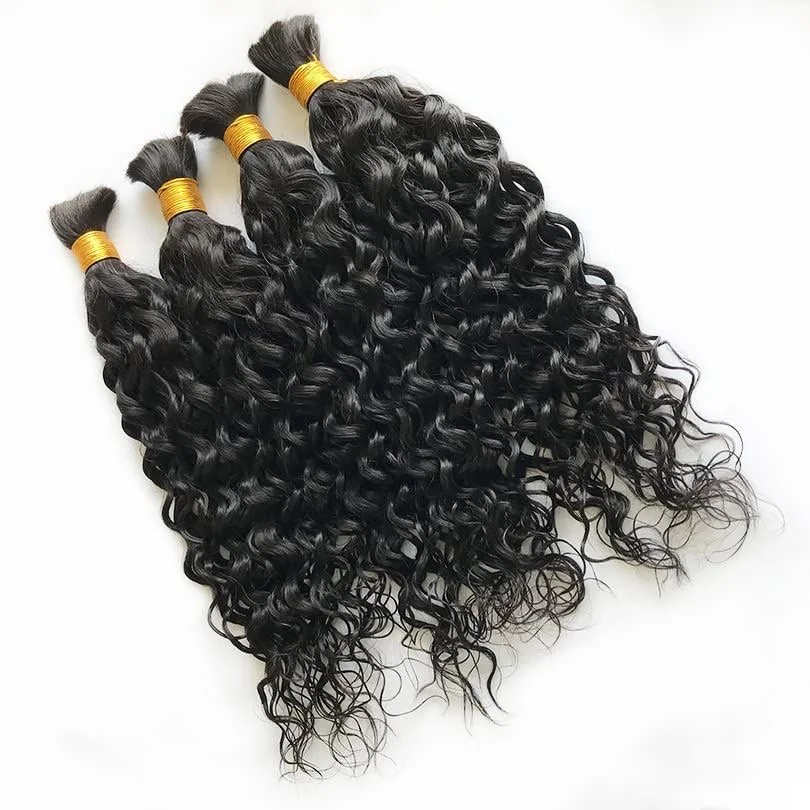 Double Drawn Loose Deep Wave Bulk Hair Extensions for Braiding