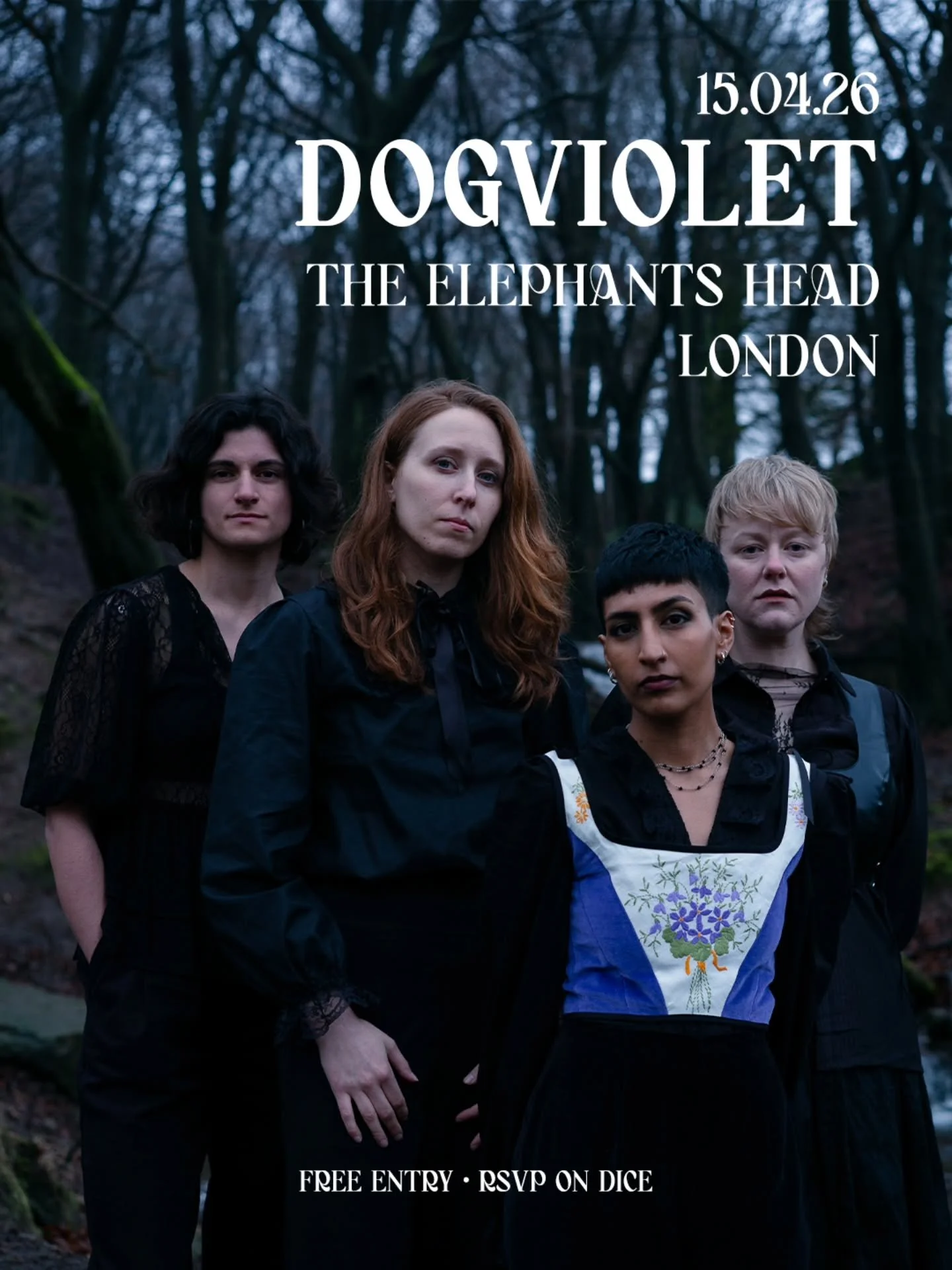 Join us on 15 April @elephantsheadnw1 to celebrate the release of our upcoming single Daisy Crowns 💜

Bring flowers, wear flower crowns or both and help us turn the venue into a garden!

We&rsquo;ll also be playing some new songs we&rsquo;ve been wo